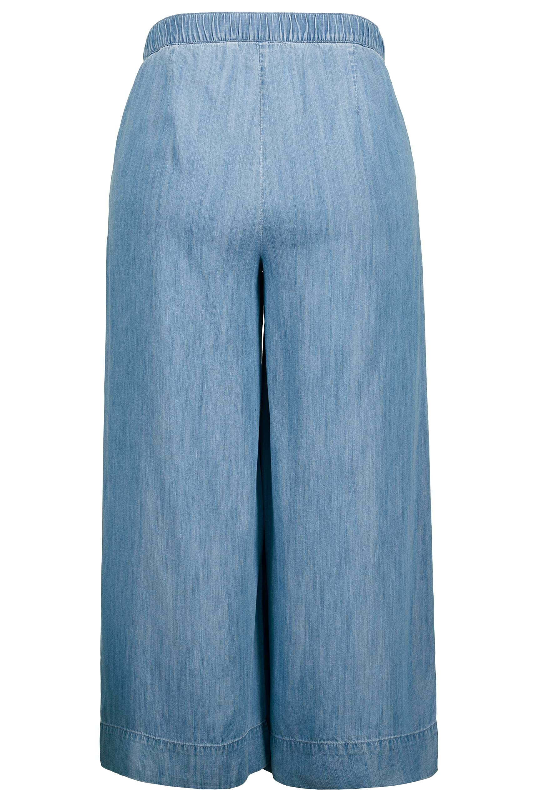 Ulla Popken Culotte Lyocell Aspect Jean, Taille Confortable, Forme Marlene - Pantalon décontracté - Occident - Femme