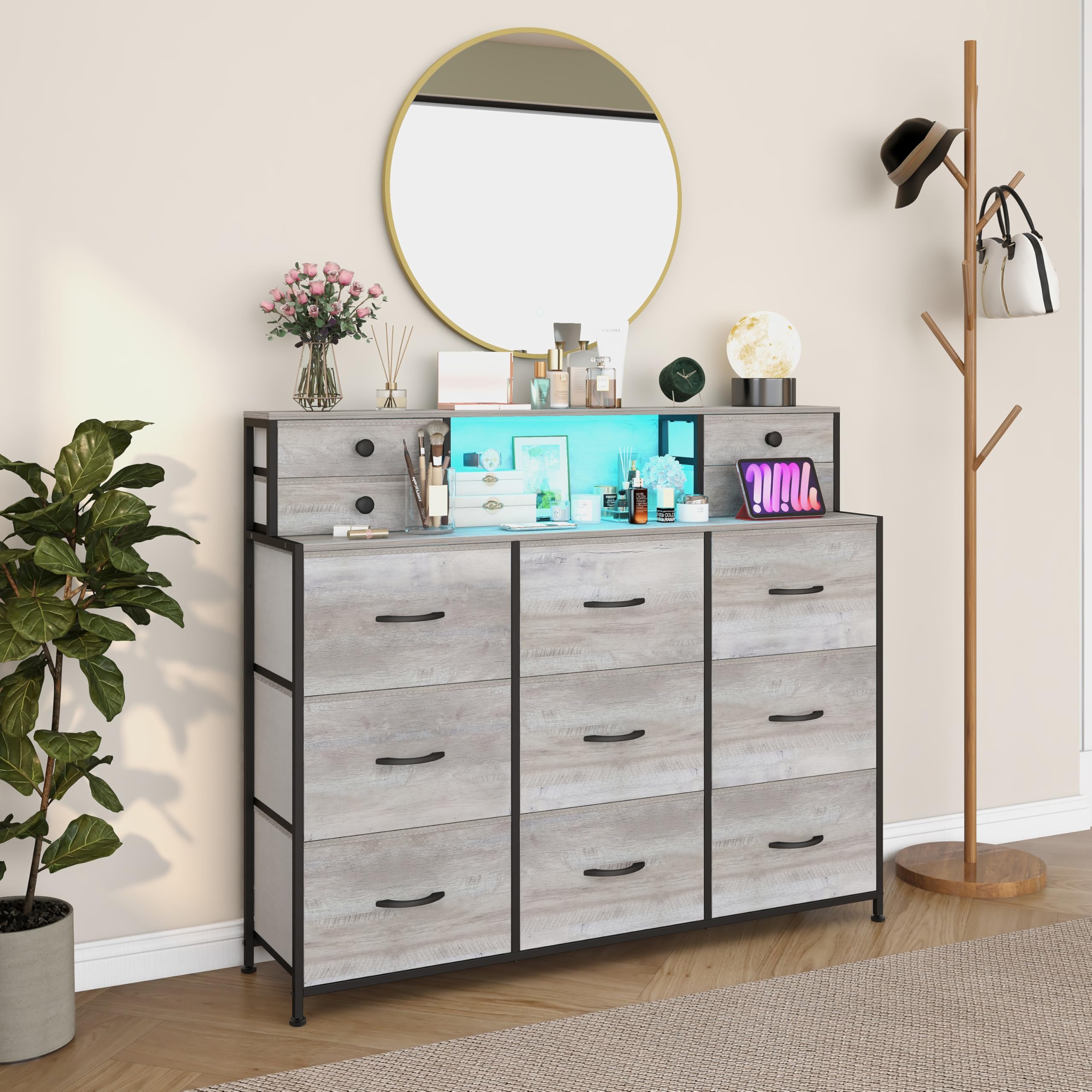slim fit dress slacks Alanis Light Gray Dresser – Luna Furniture main image 0