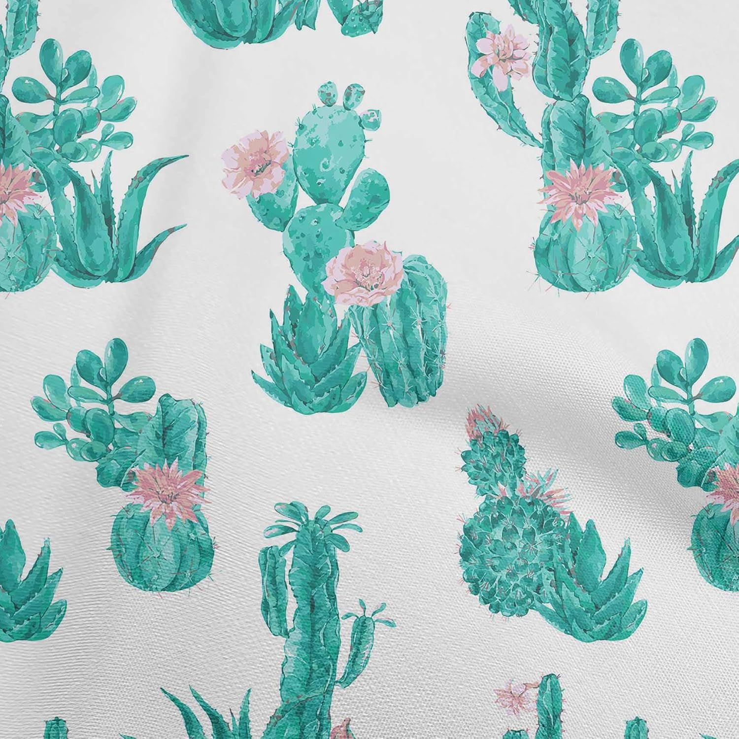 oneOone Cotton Flex Black Fabric Cactus Sewing Fabric by The Yard Printed DIY Clothing Sewing Supplies 40 Inch Wide