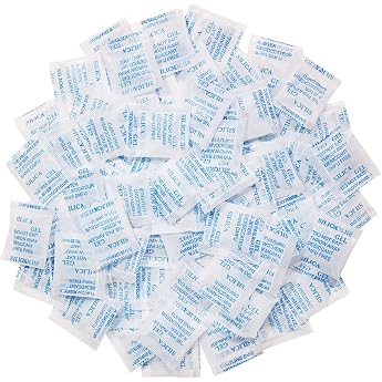 Weriirew Silica Gel Bags for Food Storage Humidity 100 Packs Silica Gel Sachets Desiccant Food Grade Moisture Absorber Dehumi