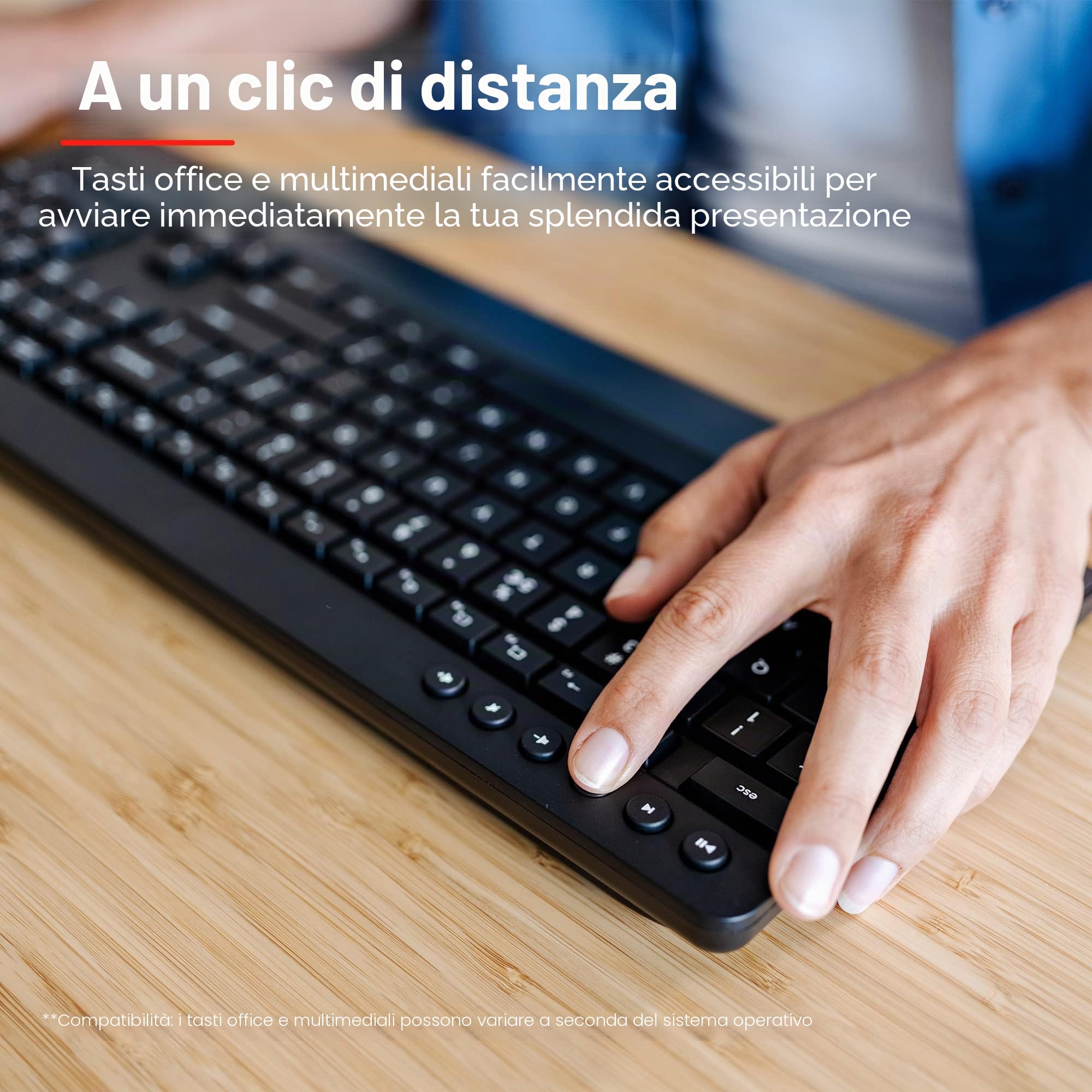 Trust Trezo Layout Olandese (QWERTY) Set Tastiera e Mouse Wireless, Nero