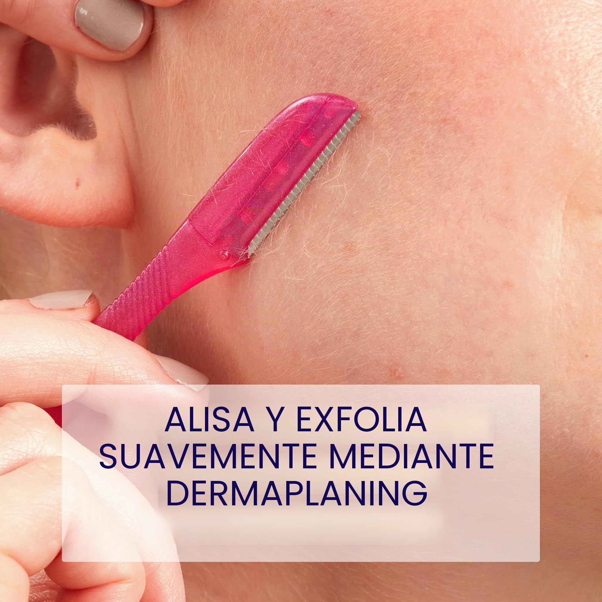 Schick Hydro Silk Herramienta exfoliante de retoque Dermaplaning, maquinilla de afeitar facial y cejas con cubierta de precisión, 9 unidades, maquinilla de afeitar Dermaplaning para mujer