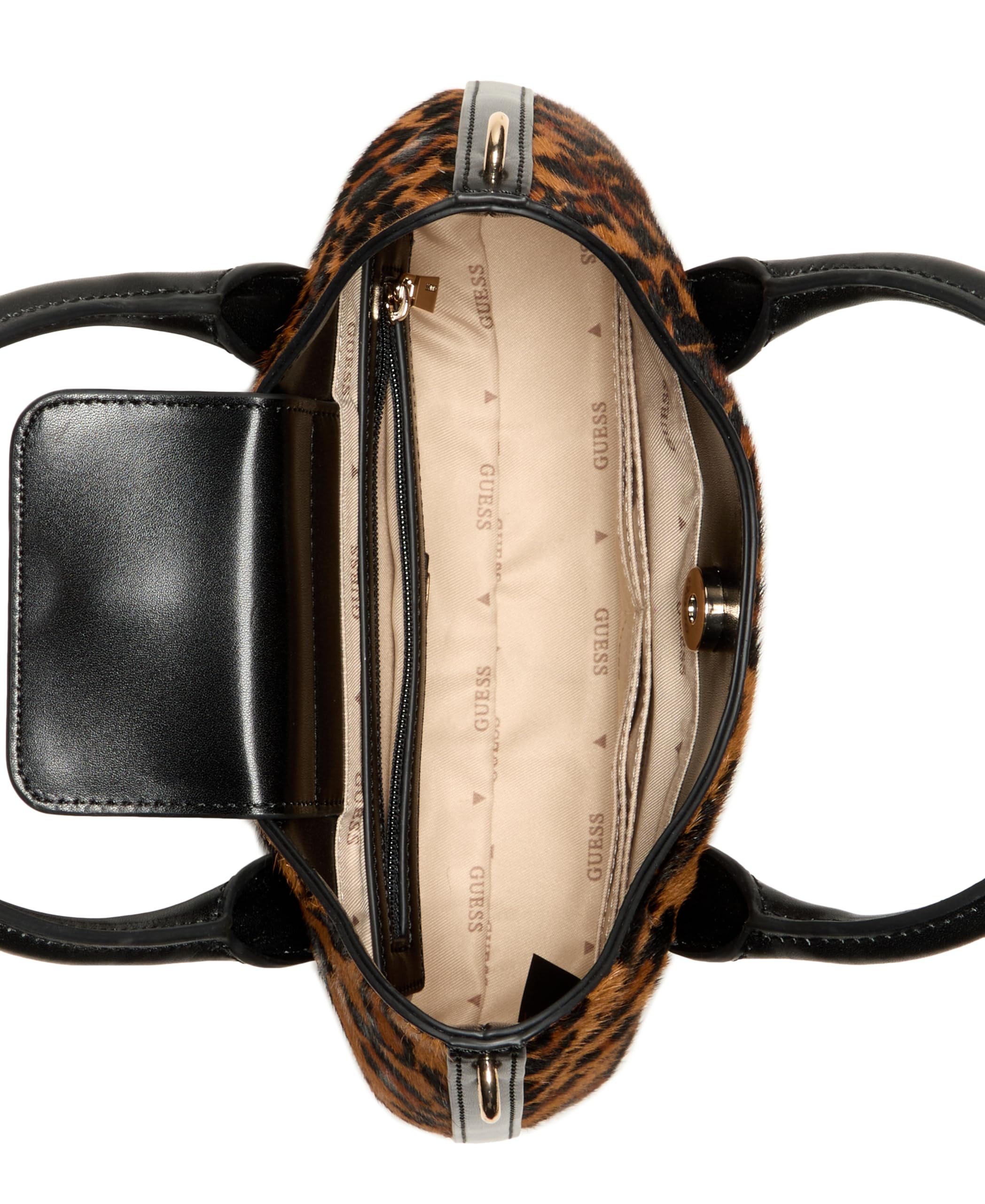 GUESS borsetta borsa a tracolla Domitilla Mini Satchel Bag Leopard marrone