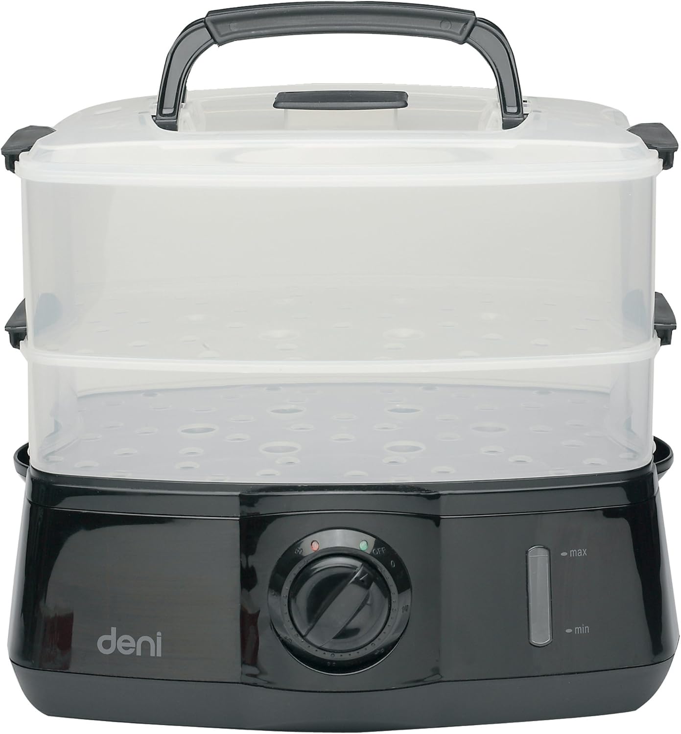 Deni 2Tier Locking Manual Steamer, Black Deni Food