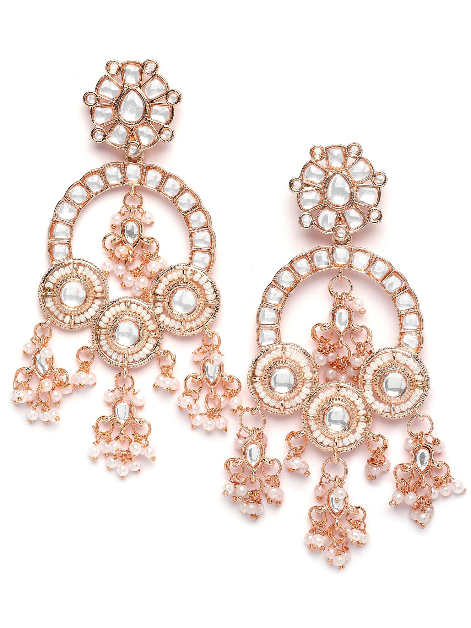 Karatcart Rose-Gold Plated Pearl and Kundan Studded Dangler Earrings for Women (B0CKXCHRHT) Amazon Price History, Amazon Price Tracker