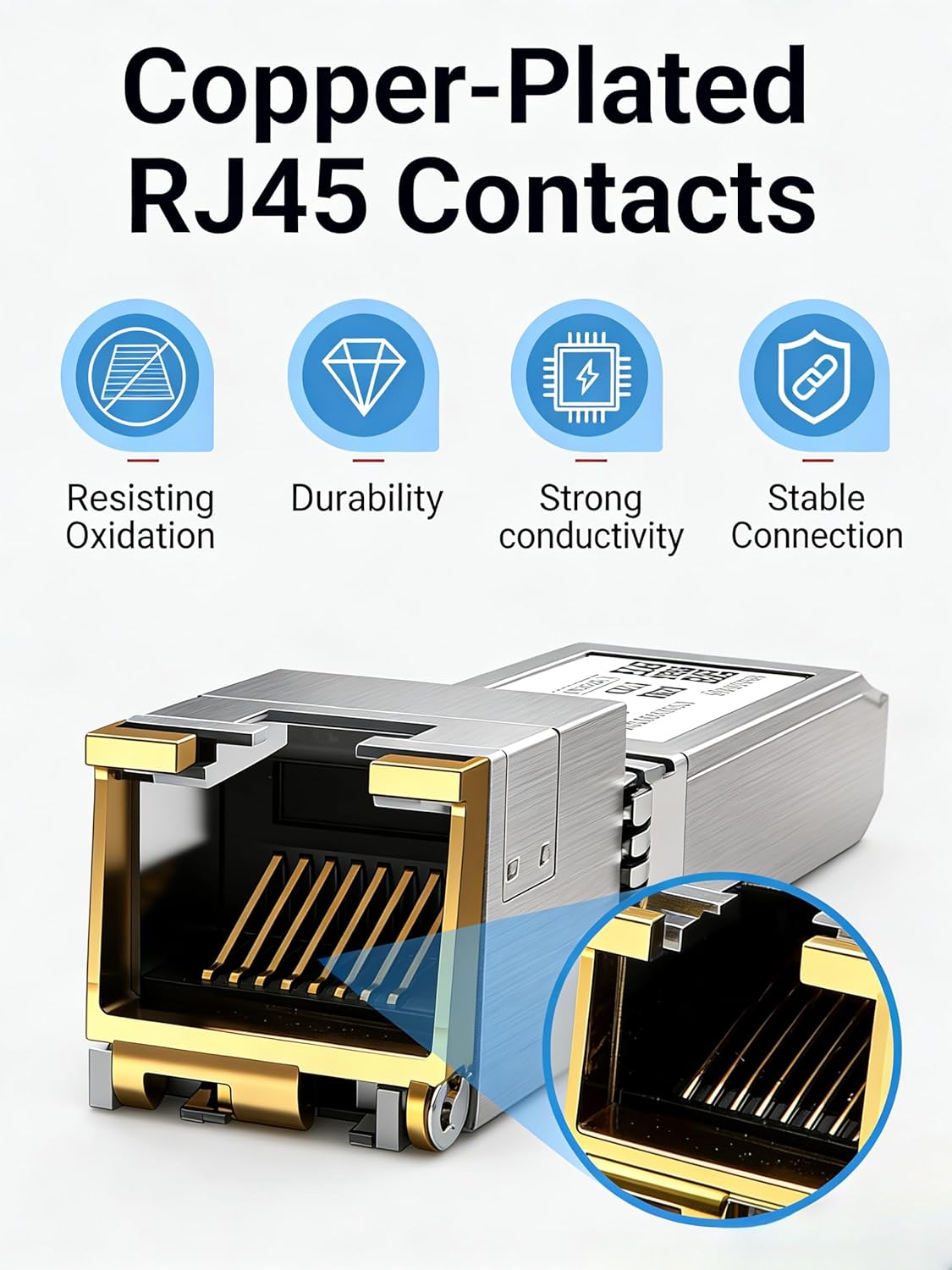 10G SFP+ to RJ45 Transceiver Compatible with Cisco, 10GBase-T Copper Ethernet Adapter, CAT6a CAT7 30m, Hot-Swappable Plug and Play Low Power