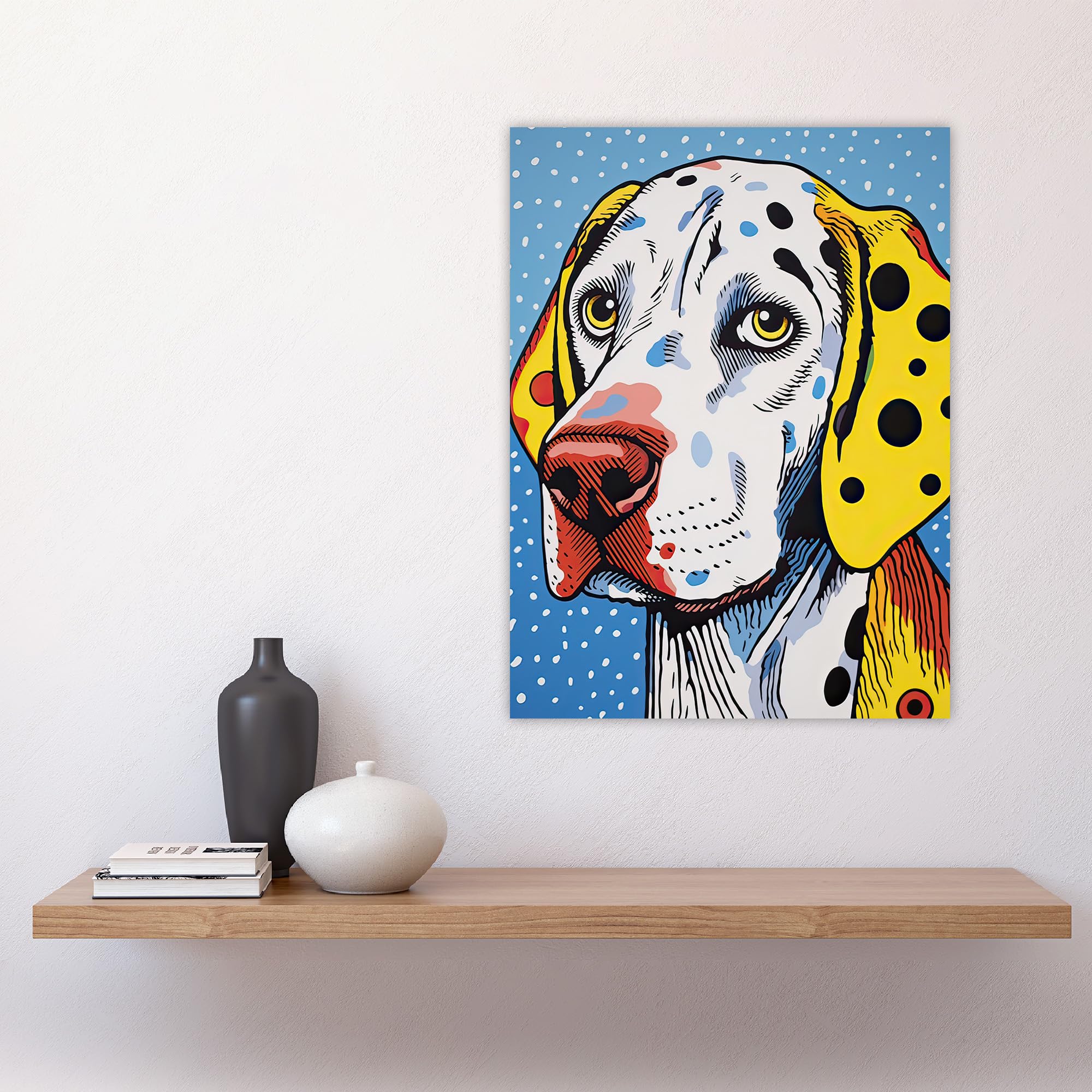 Amazon.com: Artery8 Dalmatian Dog Pop Art Painting Yellow Orange