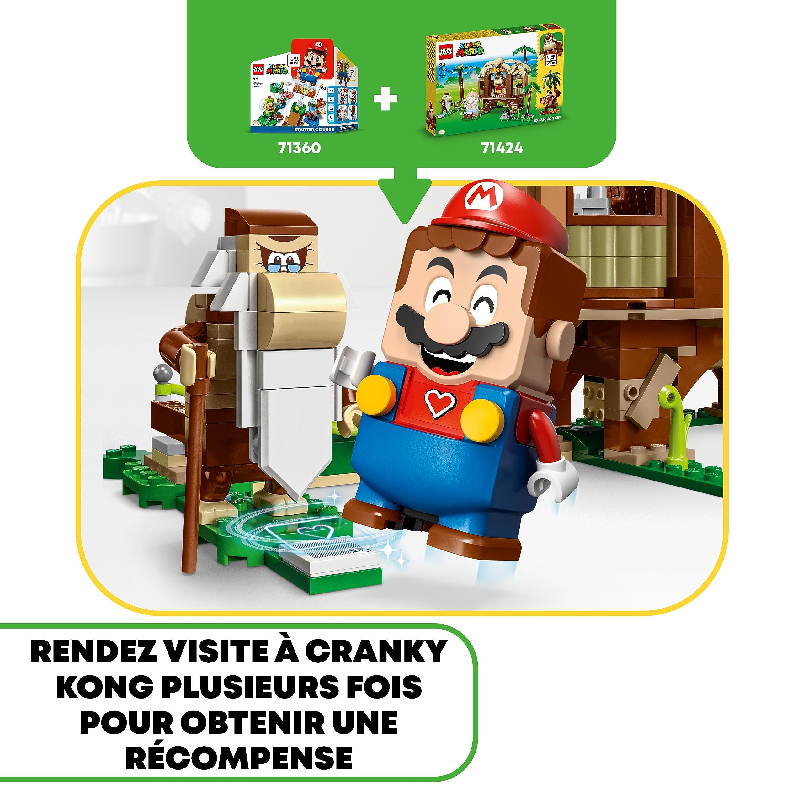 LEGO Super Mario Ensemble d'Extension La Cabane de Donkey Kong - Jeu de Construction avec 2 Personnages à Combiner avec Un Pack de Démarrage pour Enfants - Jouet Fille ou Garçon Dès 8 Ans 71424