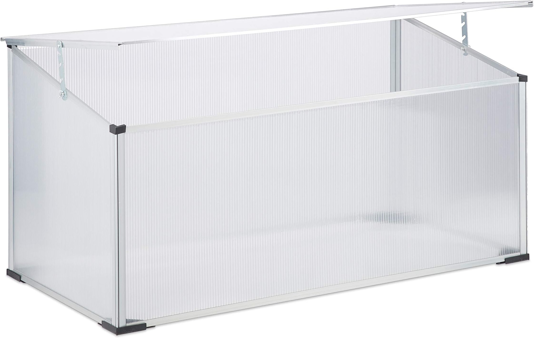 Relaxdays Frühbeet Alu, Stecksystem, lichtdurchlässig, UVSchutz, Mini