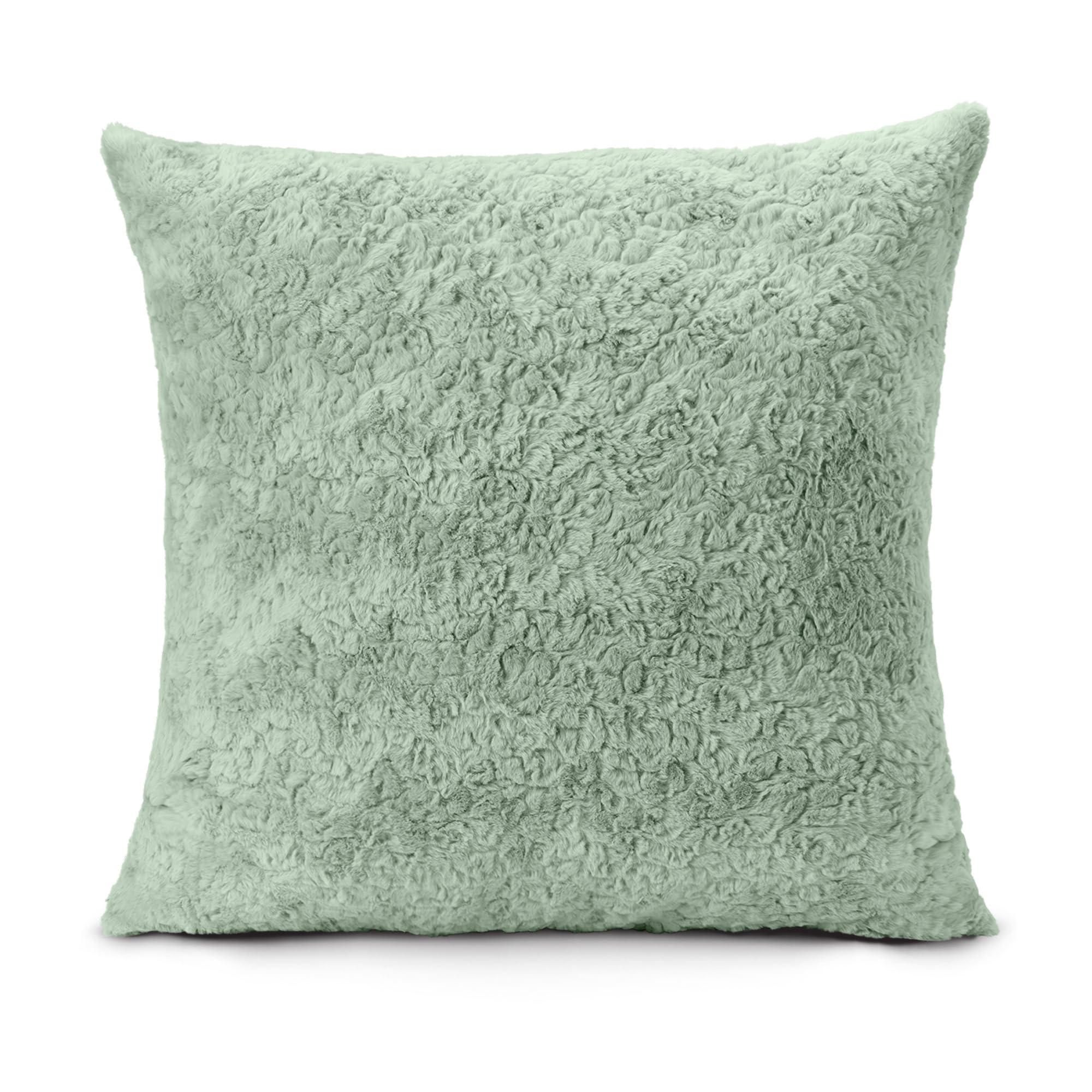 NORTHWEST HGTV Curlicue Faux Fur Throw Pillow Ultra-Soft Wool-Like Texture Cozy Decorative Accent for Bed Couch or Chair