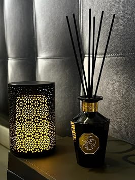 VANGIE Luxury Reed Diffuser for Home Black Forest Fragrance | Warm Woody Home Scent | Elegant Glass Bottle with Rattan Reeds | Long-Lasting Home Fragrance | Decorative Gift for Living Room Bedroom