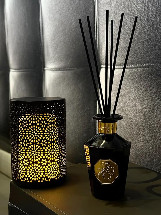 VANGIE Luxury Reed Diffuser for Home Black Forest Fragrance | Warm Woody Home Scent | Elegant Glass Bottle with Rattan Reeds | Long-Lasting Home Fragrance | Decorative Gift for Living Room Bedroom