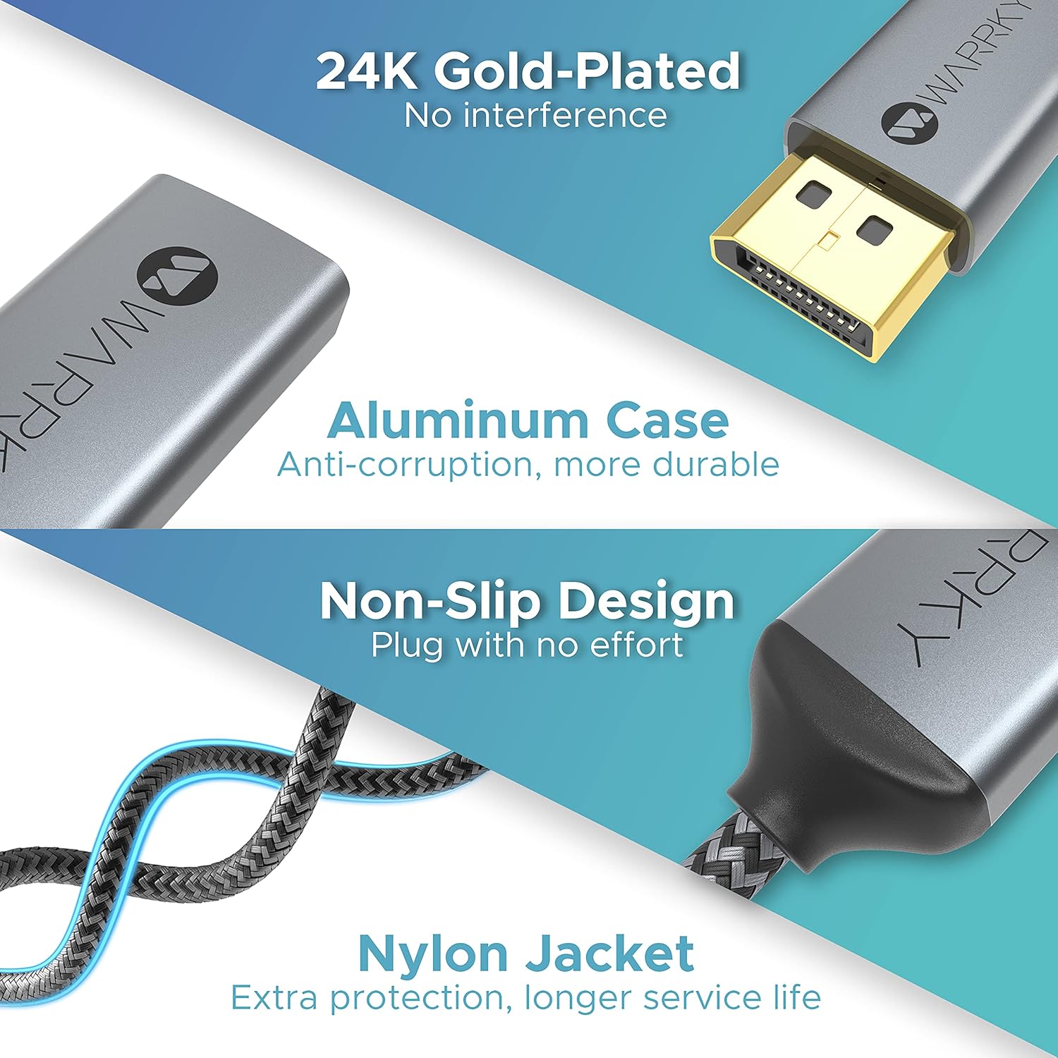 4K DisplayPort to HDMI Adapter Cable, WARRKY ( 2K 60Hz, 1080p 120Hz) Uni-Directional High-Speed DP PC to HDMI Monitor Converter Compatible for HP, Dell, GPU, AMD, NVIDIA, More. Male to Female. Passive : Electronics