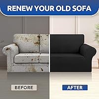 Vista 8 de KEKUOU - Funda elástica para sofá de 3 plazas (de 79 a 94 pulgadas), protector de muebles de 3 asientos con parte inferior elástica para niños