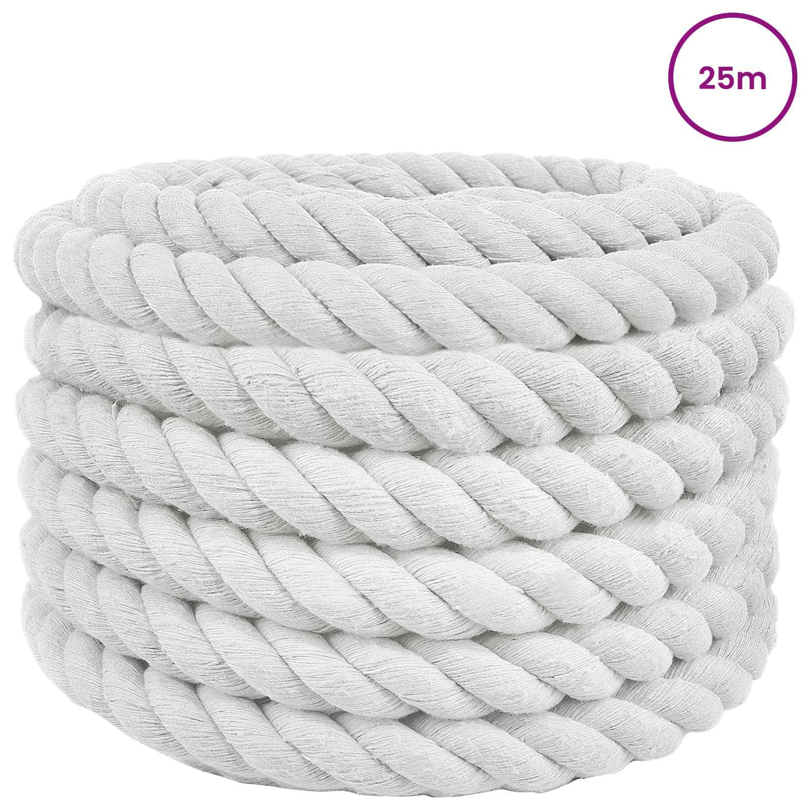 Baumwollseil 30mm 25m Dickes Tau für Makramee DIY Deko Weiß