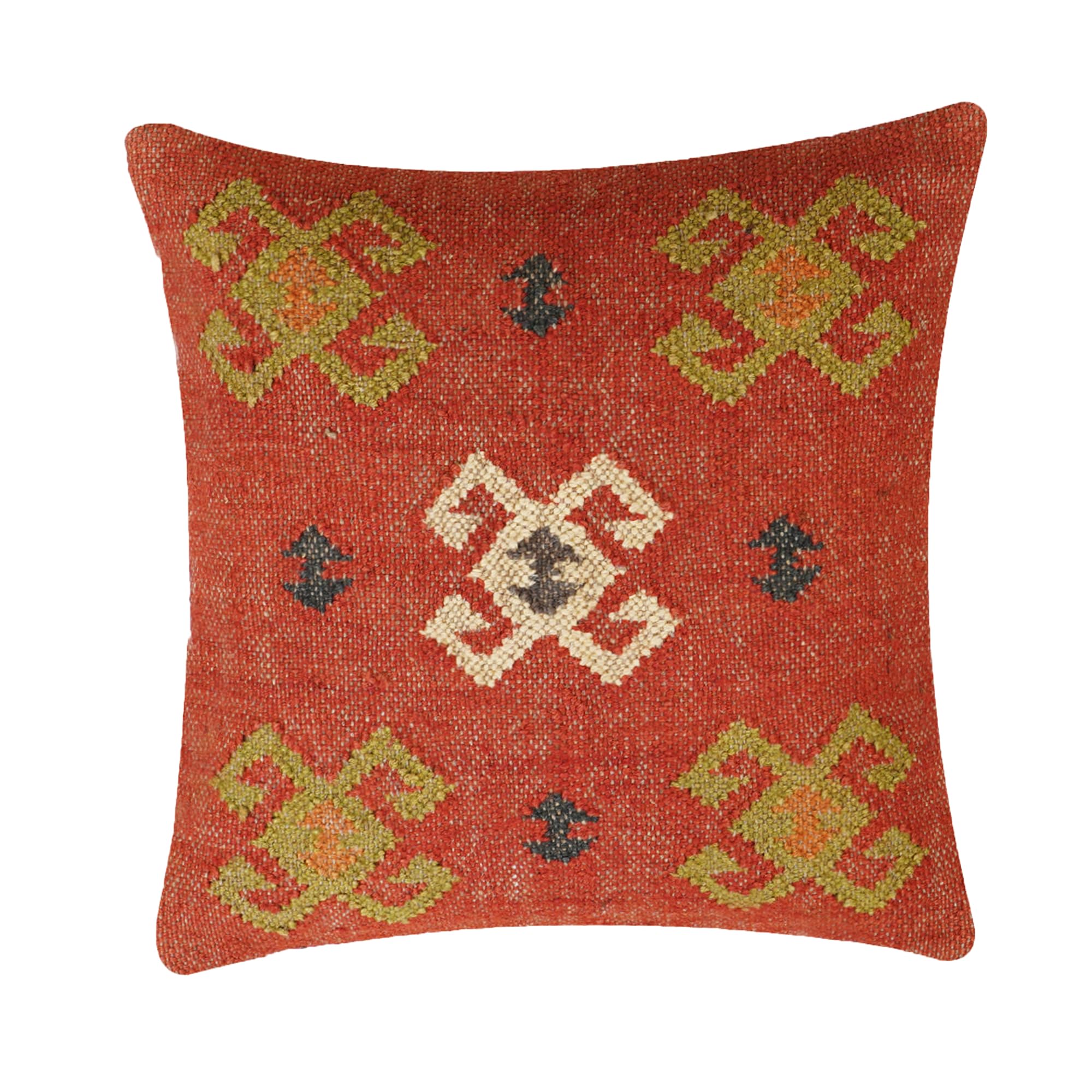 INDACORIFY Vintage Kelim Kussenhoezen Indische Wol Jute Kussensloop Home Decor Kussenslopen Handgeweven Turkse Kussen Set van 4 Decoratieve Sierkussenhoezen