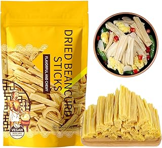 Dried Bean Curd Stick, 腐竹 Natural Asian Tofu Non-Gmo Soybean Curd Skin,Can Be Cooked in All Ways, for Stir fry, Hot Pot, Cold Salad 8.39oz(238g)