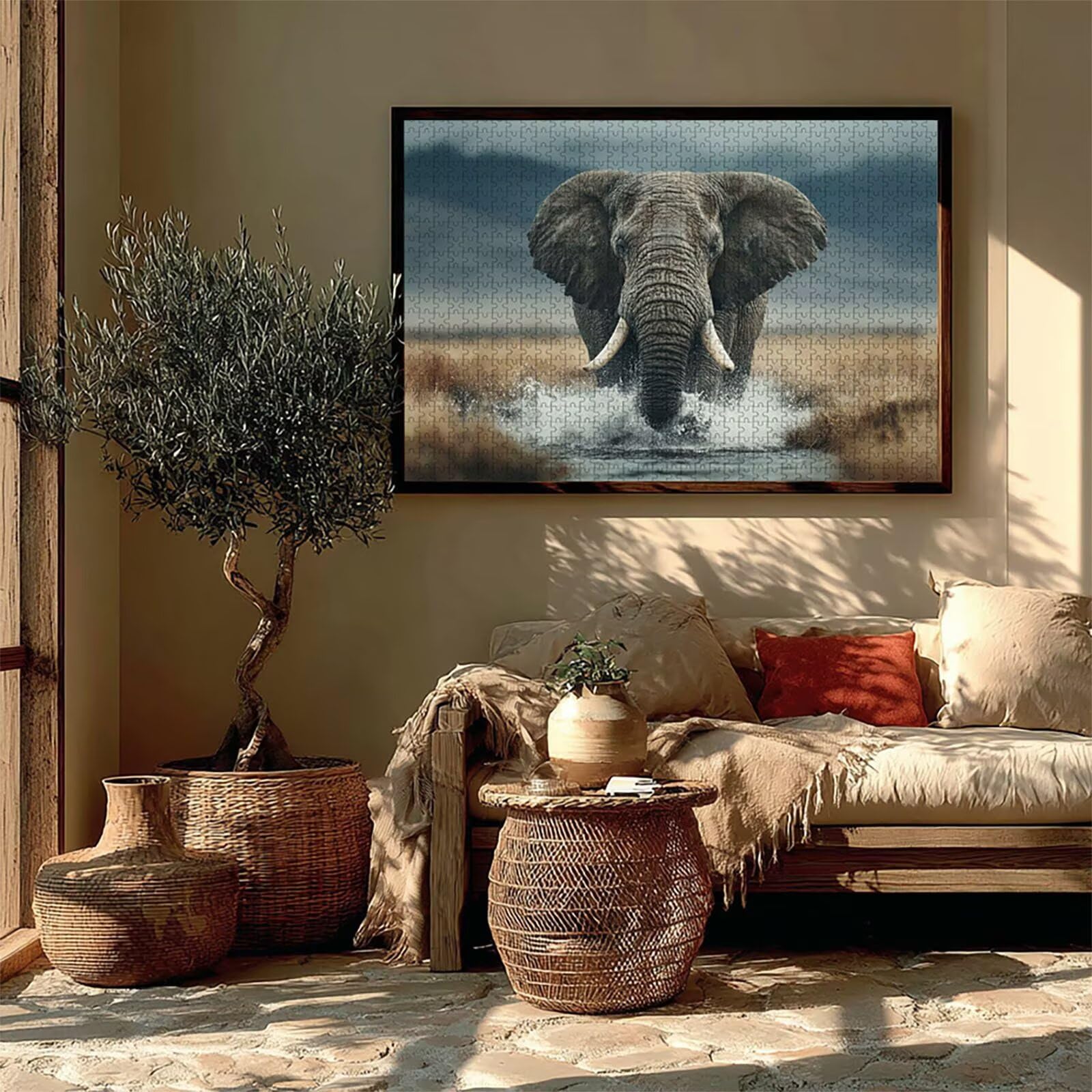 Elefant Puzzle 4000 Teile für Erwachsene, DIY Holzpuzzle 141x87cm, Holzpuzzle Erwachsene für Die Ganze Familie, Groß Deko Puzzles und Geschenke, Clevere Rätsel, Geschenk für Mädchen, (Tier) 0-2616