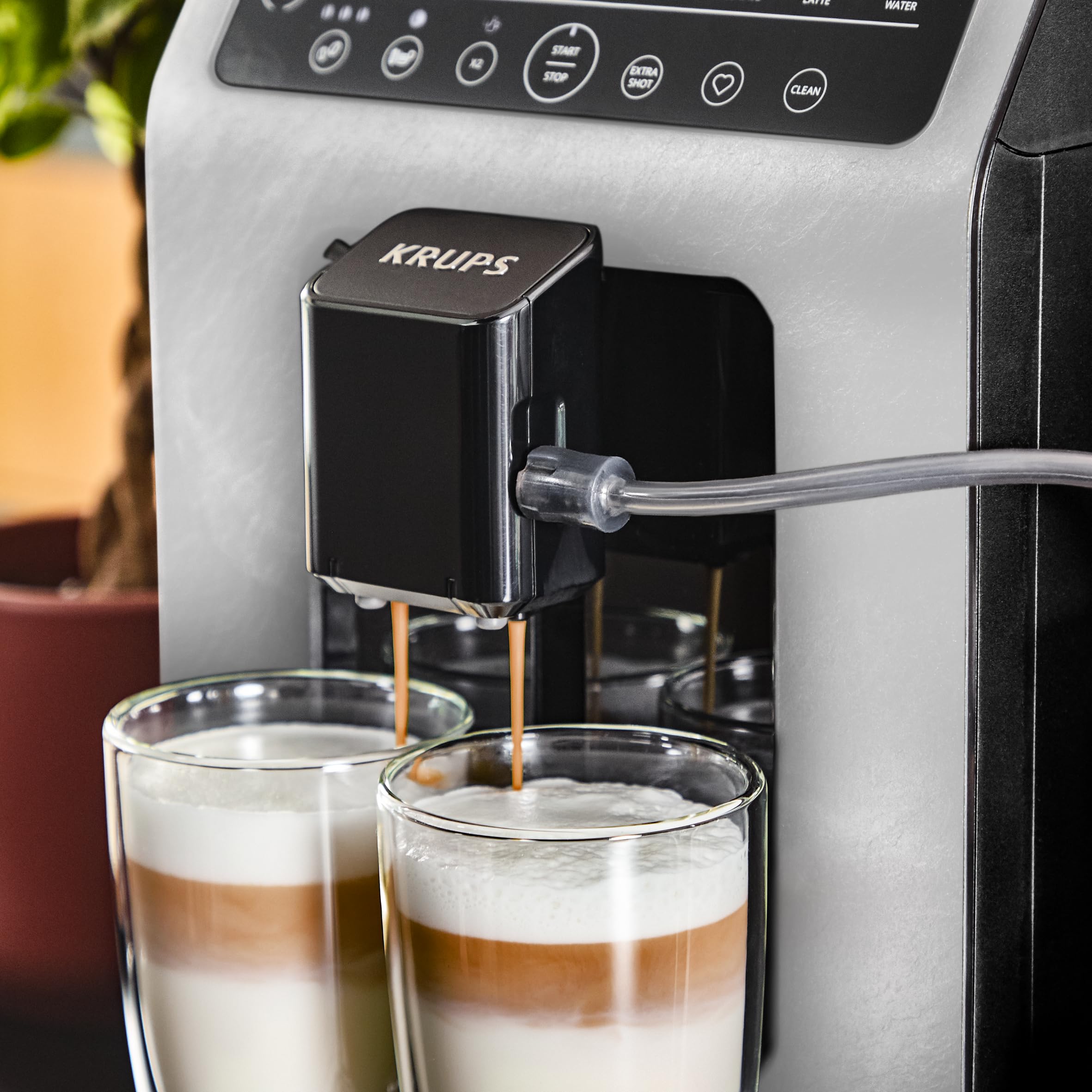 Krups EA897A Evidence ECO design automatyczny ekspres do kawy, cappuccino One-Touch, ekologiczny, sterowanie dotykowe, możliwość personalizacji, zestaw do zaparzania z metalu