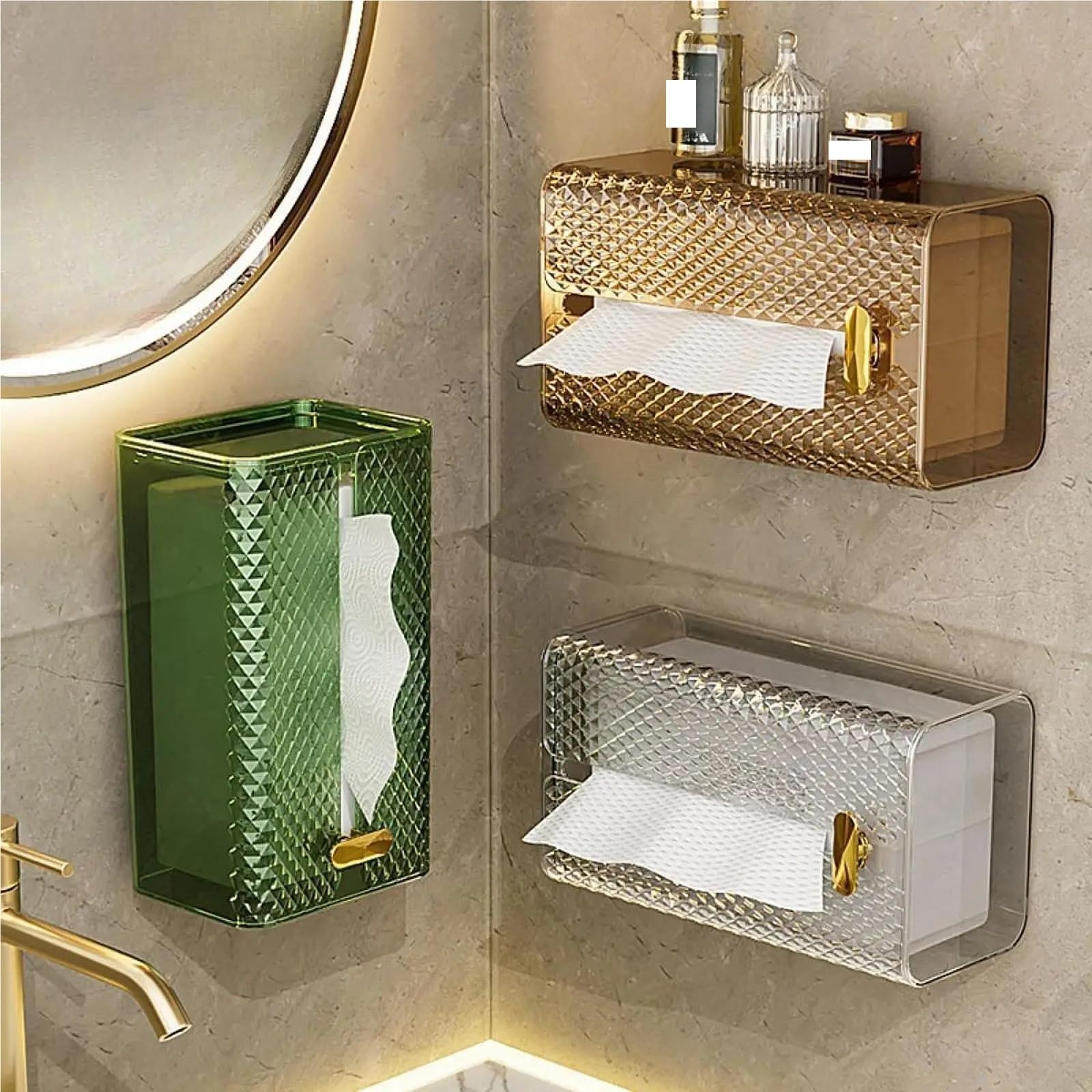 Porta fazzoletti moderno montato a parete, porta, igienici, for bagno, ufficio, soggiorno, ristorante, scrivania Per Cucine(Green)