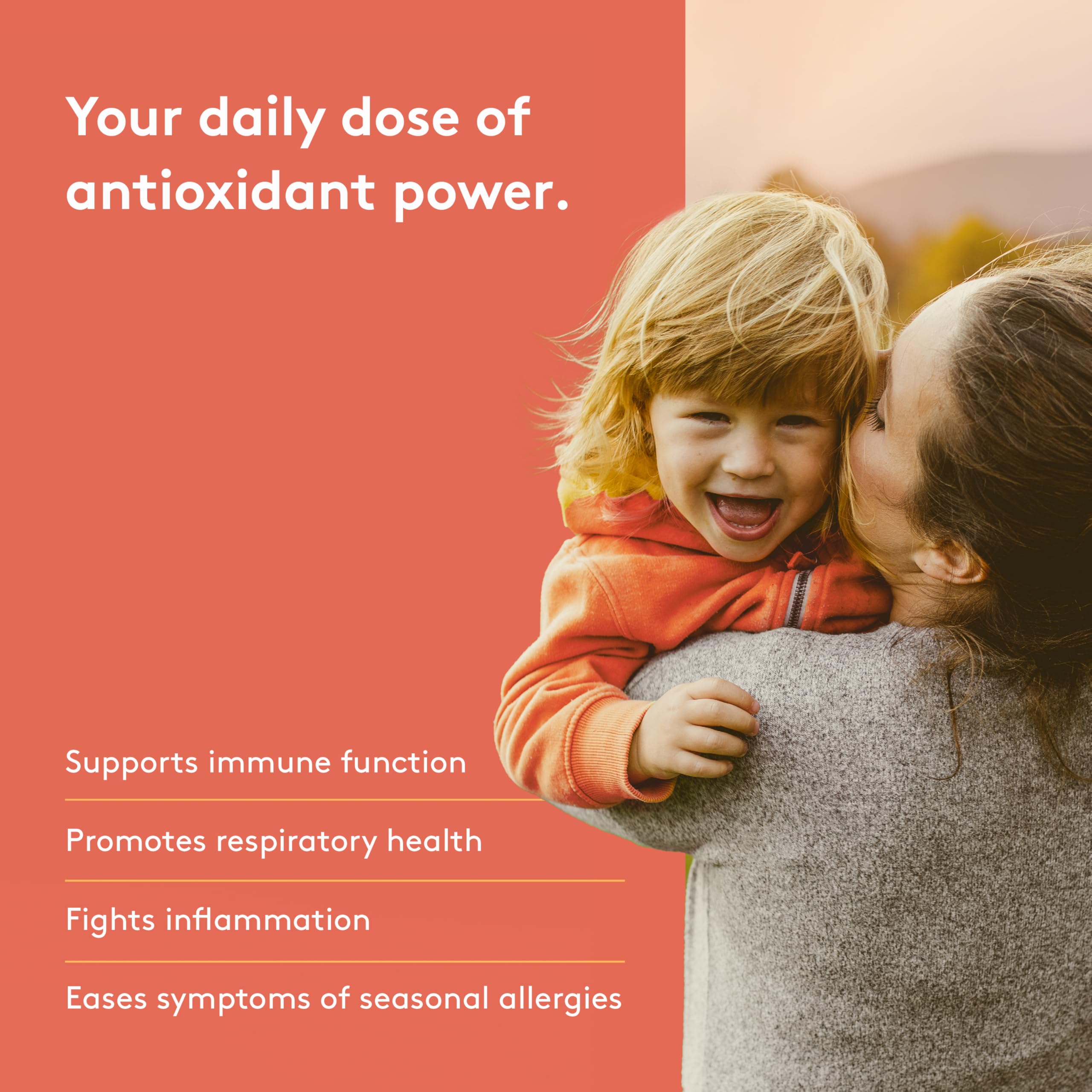 HEAL + CO. Quercétine, Formule Antioxydante Haute Puissance avec 1000 mg par Portion, Soutient l'Immunité Quotidienne, la Protection Cellulaire & la Réponse Inflammatoire – 120 Gélules Vegan
