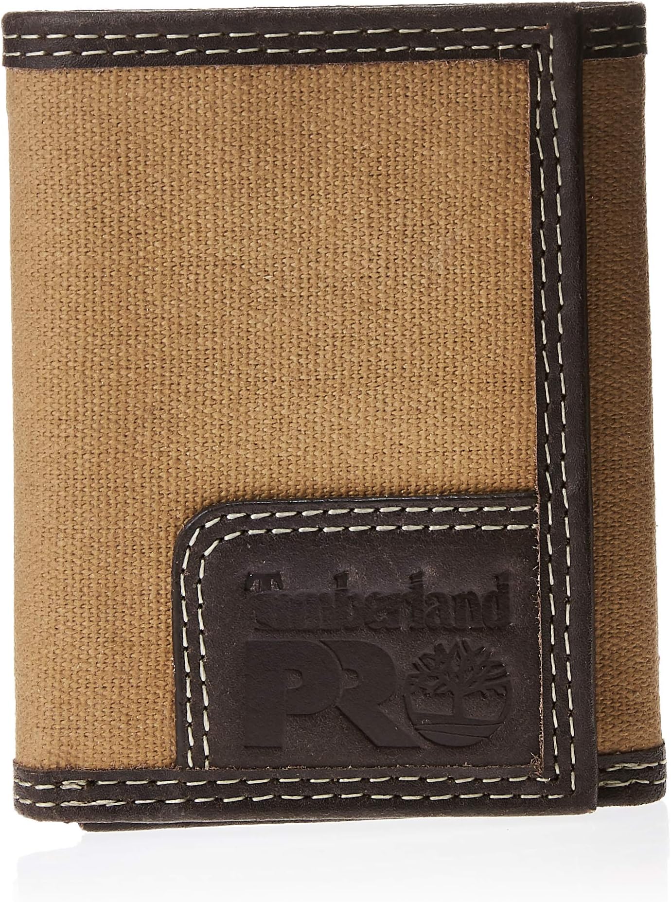 Men's Canvas Leather RFID Trifold Wallet with Zippered Pockets