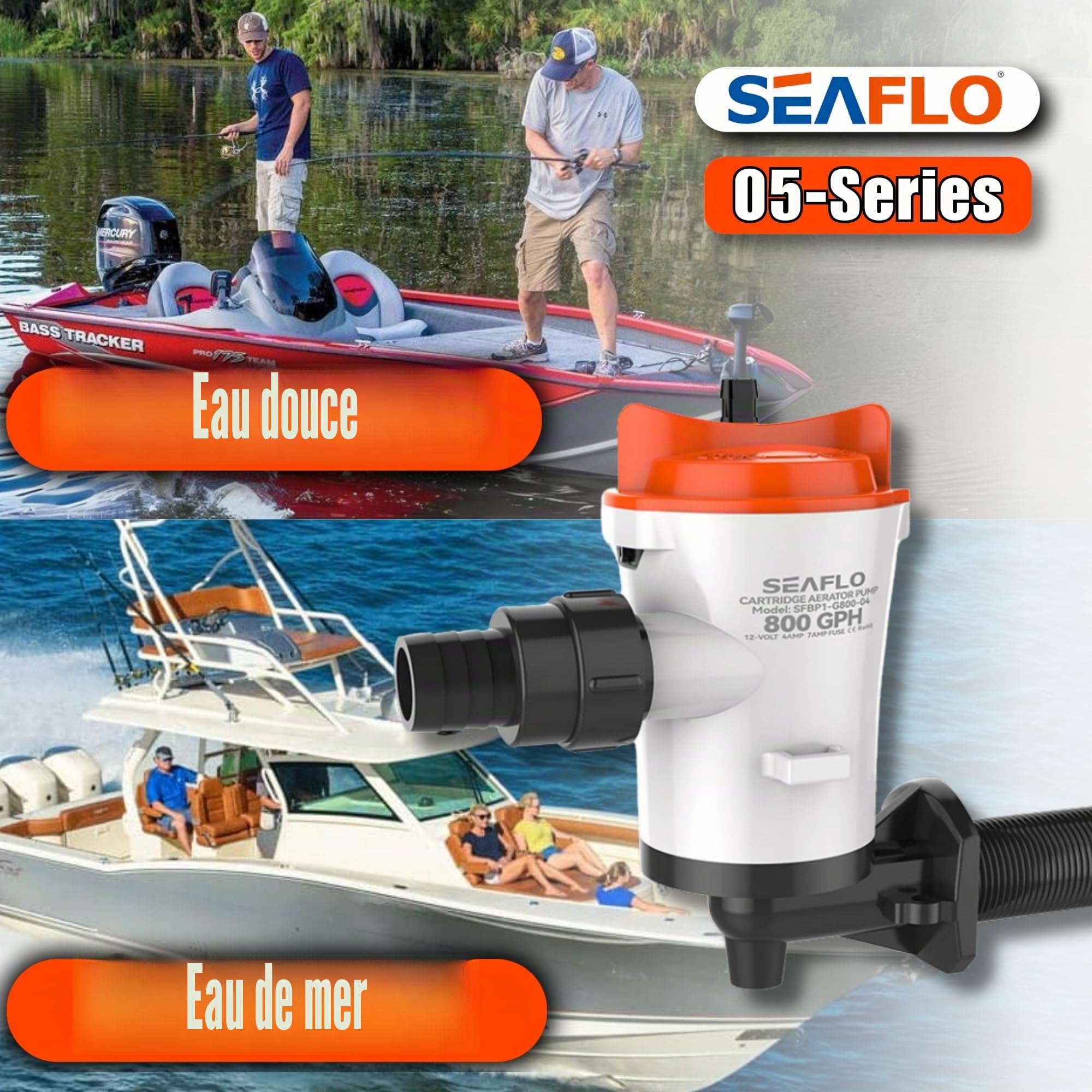 Seaflo 12 V 800 GPH Livewell Vivier Réservoir Aérateur Submersible Laser Bateau Pompe de cale