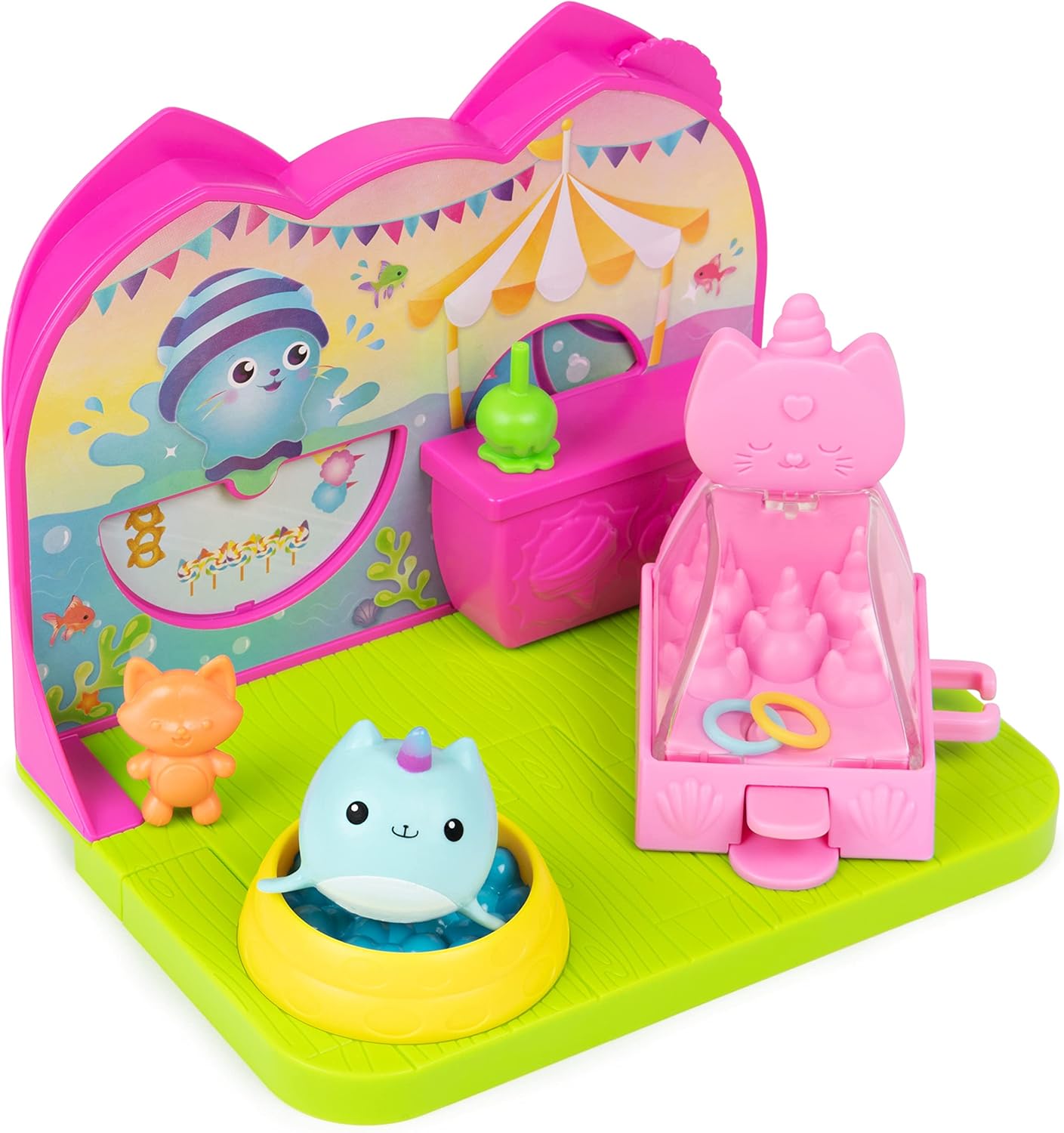 Gabby’s Dollhouse Kitty Narwhal’s Carnival Room, with Toy Figure