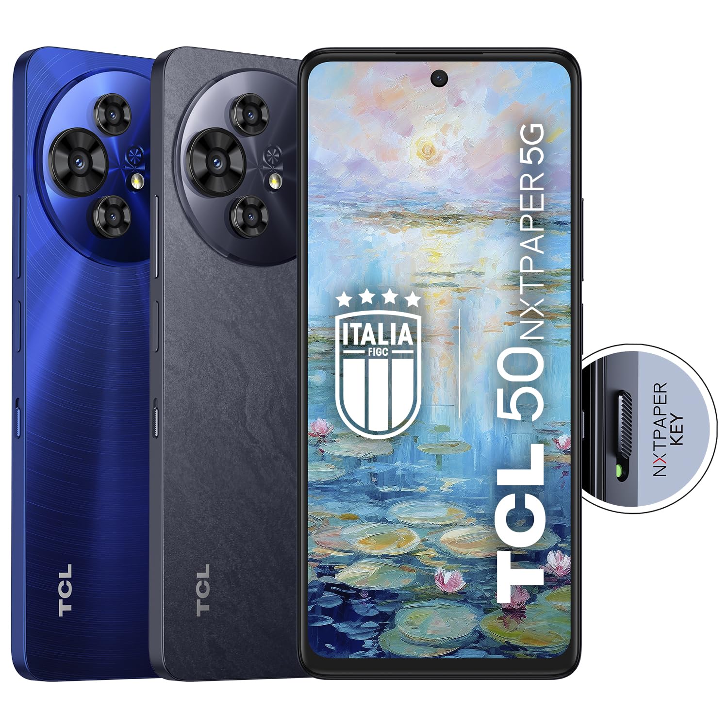 TCL 50 NXTPAPER 5G - Smartphone 5G Display 6.8" 120Hz Nxtpaper 3.0, 256GB, 16GB RAM (8GB+8GB virtual RAM), Tripla Camera 108Mpx, Android 14, Batt. 5010 mAh, Black, cavo USB Type-c aggiuntivo