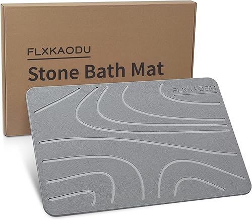 FLXKAODU Tapete de baño de piedra, tierra de diatomeas, antideslizante, súper absorbente, de secado rápido, tapete de baño de piedra para baño,