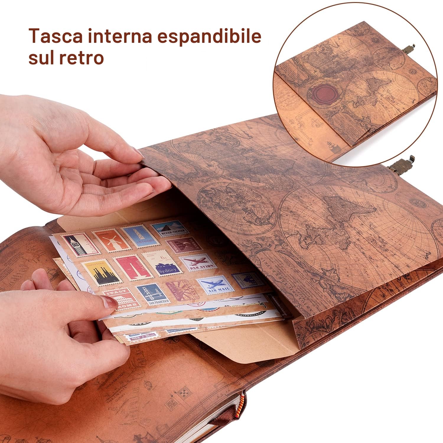 JIMBON Album fotografico da personalizzare – Il nostro libro di avventura fatto a mano, grande formato con 180 pagine, album per album di ritagli, per matrimoni in famiglia (25 x 20 cm), rosso