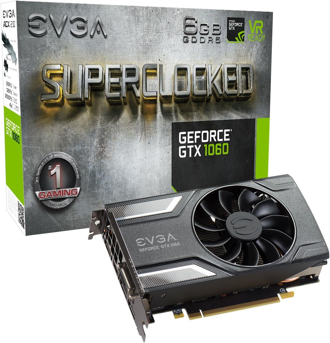 GeForce GTX 1060 SC GAMING, ACX 2.0 (Single Fan), 6GB GDDR5, DX12 OSD Support (PXOC), Only 6.8 Inches Graphics Card 06G-P4-6163-KR