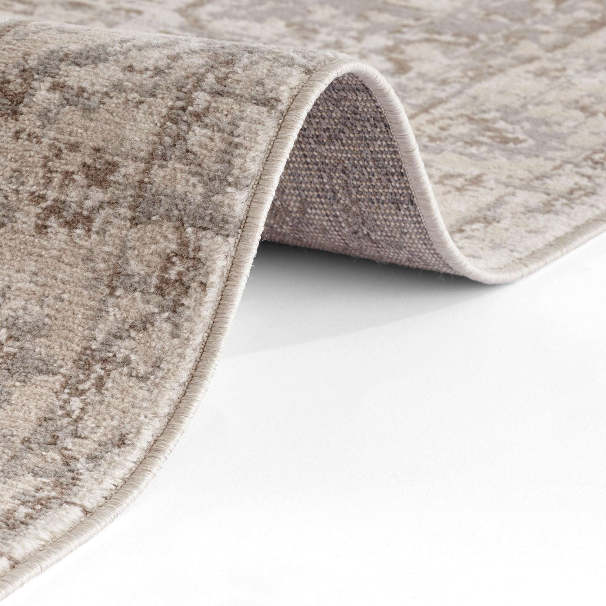 Tapis Salon Oriental, Tapis Vintage Style Oriental, Poils Courts et Motifs Traditionnels (Rania Beige, 200x280cm)