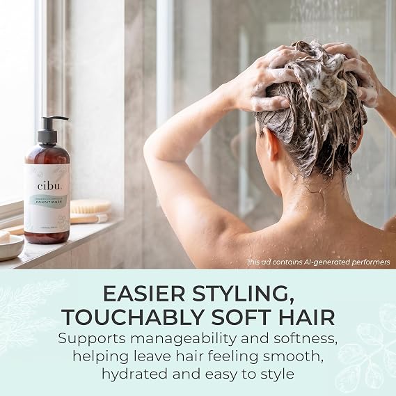 Cibu Smooth + Luminous Conditioner, 11.83 oz - Smoothing Conditioner for Frizzy Hair - Hydrates Deeply for Soft, Smooth, Shiny, Sleek Hair - Formulated with Rice Protein & Moringa Seed