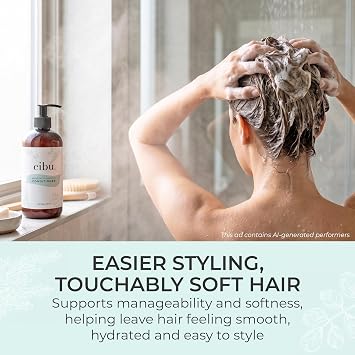 Cibu Smooth + Luminous Conditioner, 11.83 oz - Smoothing Conditioner for Frizzy Hair - Hydrates Deeply for Soft, Smooth, Shiny, Sleek Hair - Formulated with Rice Protein & Moringa Seed