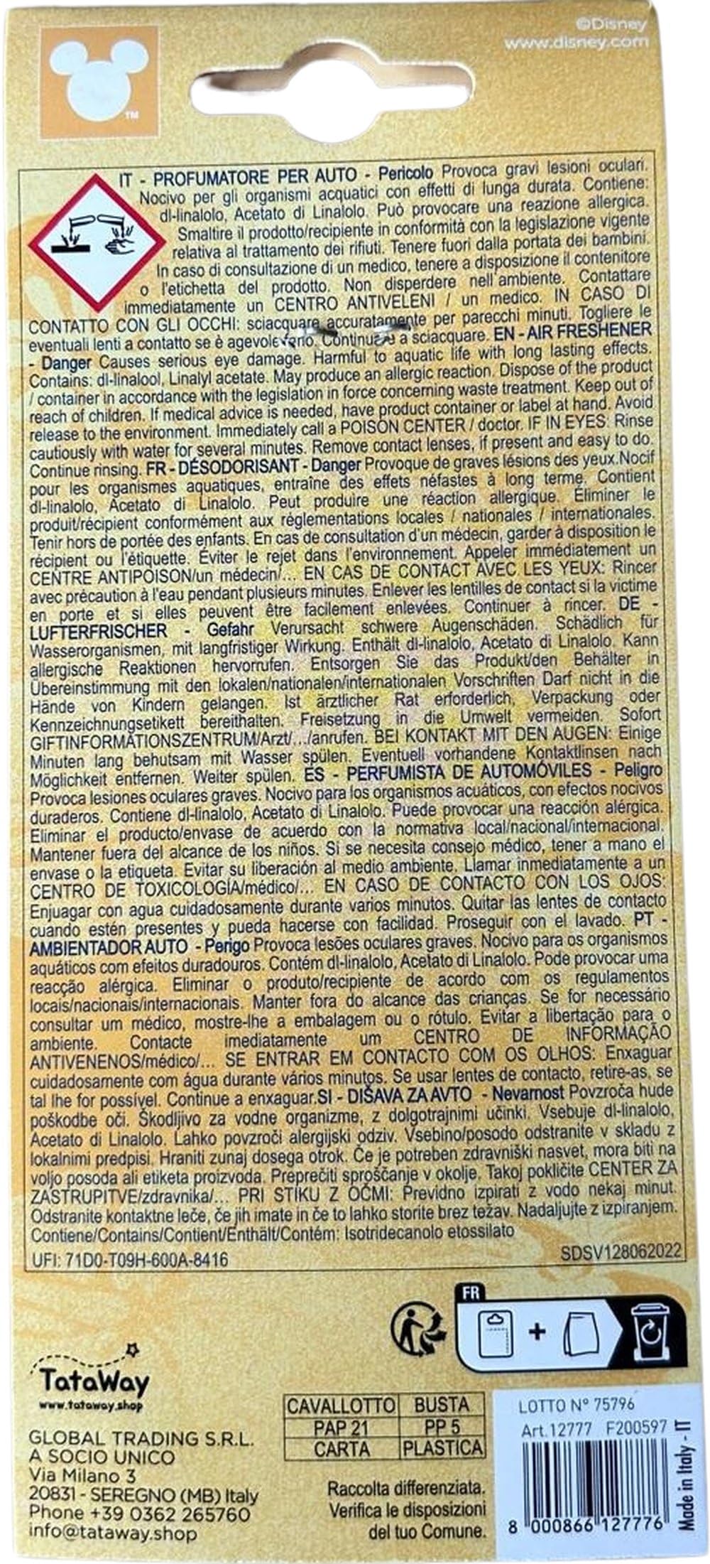 L1rabe Set Di 4 Deodoranti Per Auto A Tema Tarocchi - Sole, Luna, Stelle, Mondo - Profumi Vari (Ghiaccio, Auto Nuova, Vaniglia, Oceano) - 3