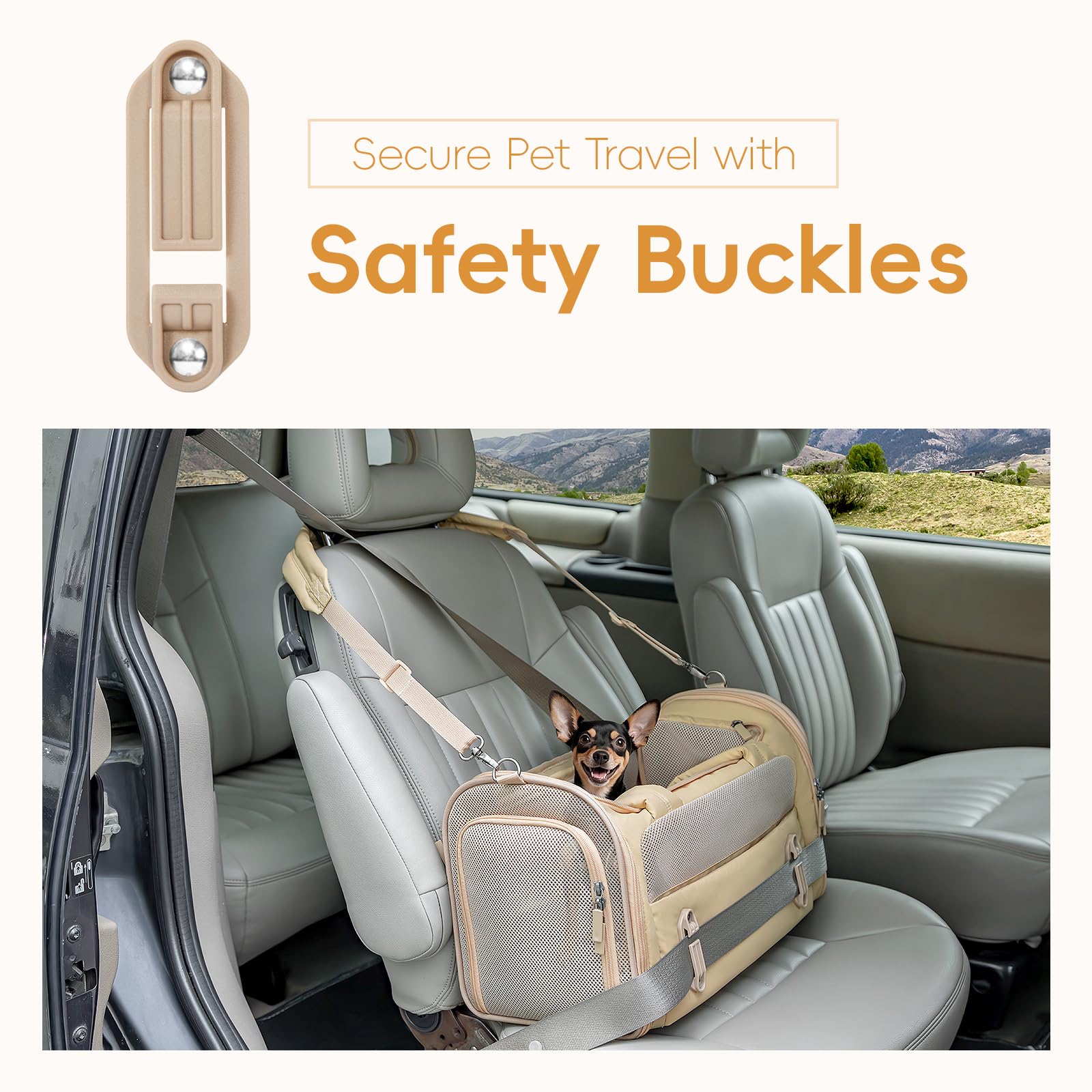 Airline Approved Cat Carrier for Cats and Small Dogs -Travel Pet Carriers with Patent Car Buckles, Foldable - Image 3
