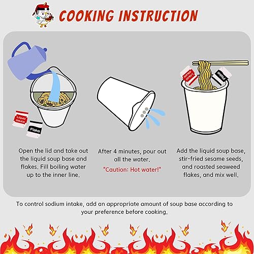 Miniatura 9 de Buldak Ramen Fideos  Sabor Queso  Taza 6 Pack  Fideos Ramen Picantes Buldak Ramen Coreano Picante Hot Chicken Stir-Fried Cup Fideos Paquete con 6