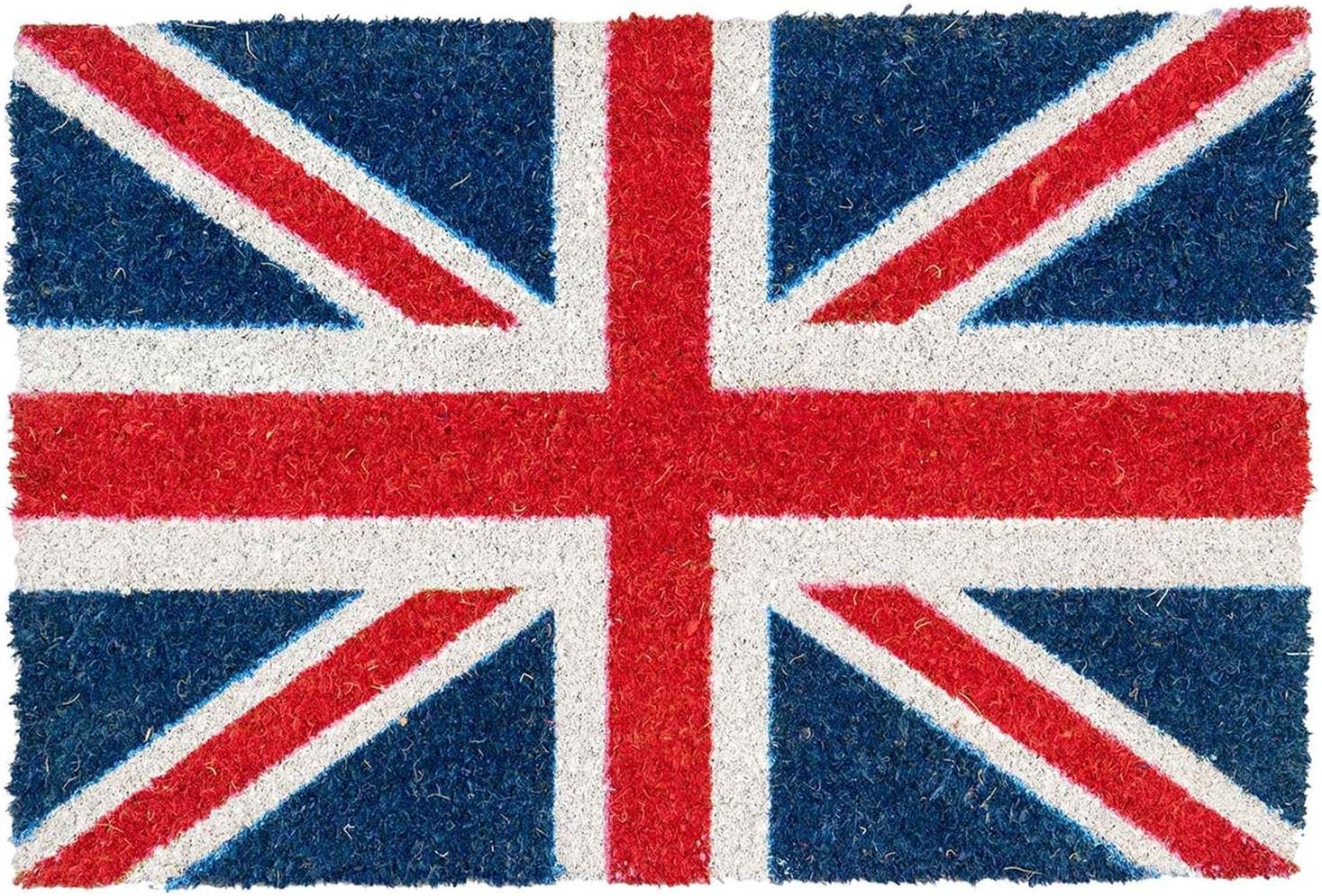 Nicola Spring Non-Slip Coir Door Mat - 60 x 90cm - Union Jack - PVC Backed Welcome Mats Doormats