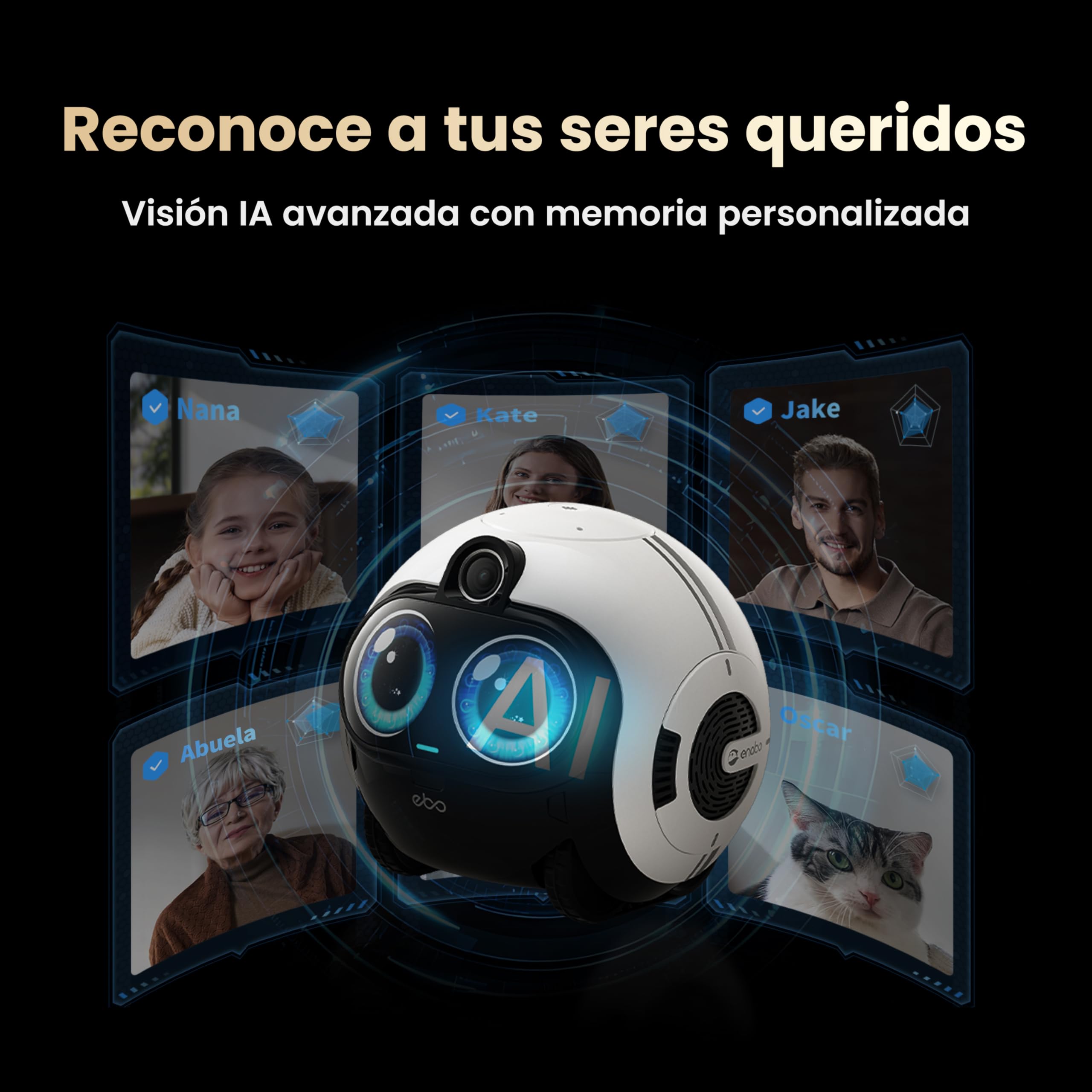 Enabot EBO MAX FamilyBot – Robot Cámara 4K con IA Multimodal, Interacción Personalizada, Vídeo Bidireccional, Recorridos Automáticos y Memoria Adaptativa – para Familia y Mascotas