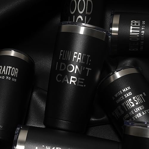 Miniatura 5 de Fun Fact I Don't Care - Taza de café grabada con sarcasmo sarcástico con frase muy divertida, regalo de cumpleaños para el Día del Padre, para papá,