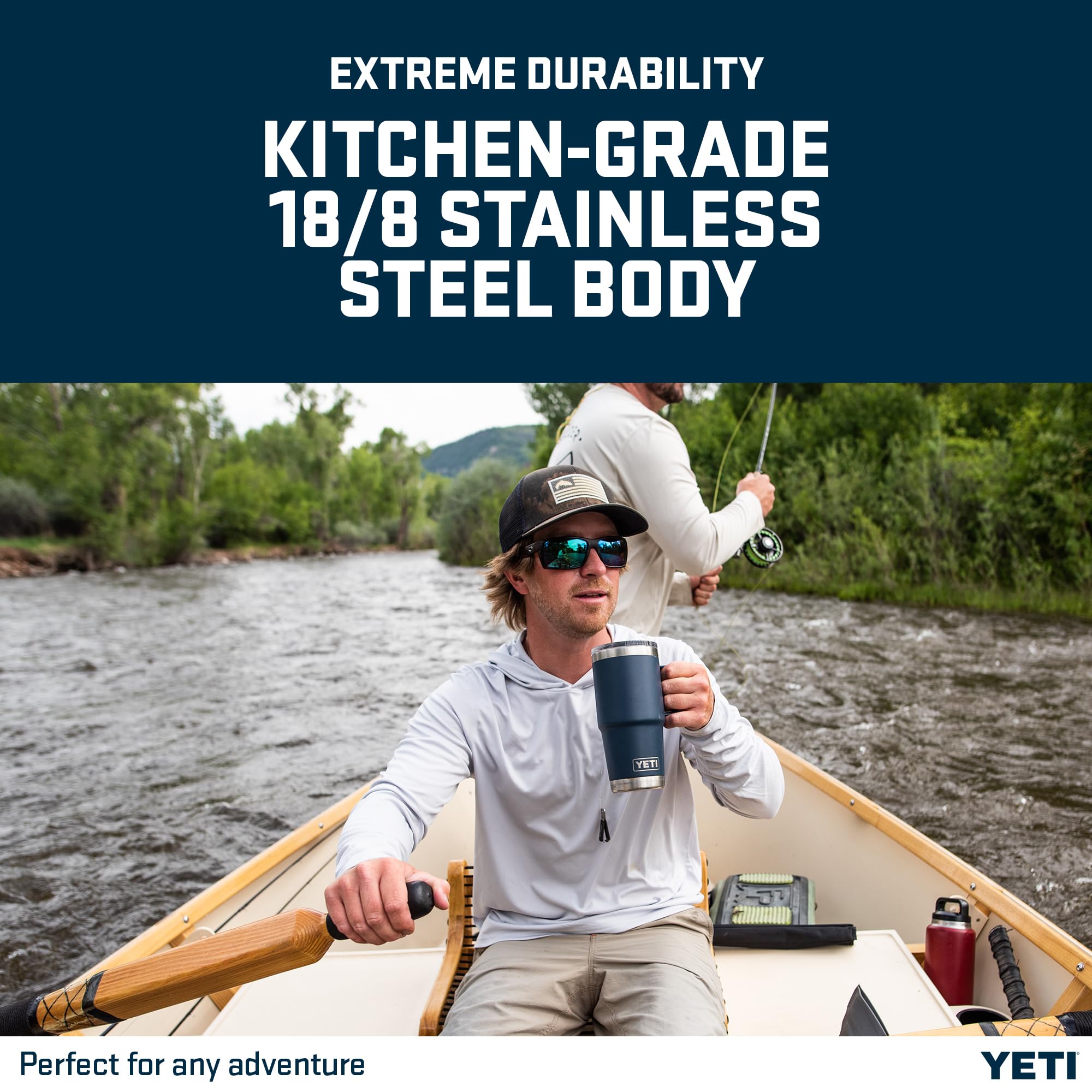 YETI Rambler Travel Mug, Stainless Steel Vacuum Insulated Mug with Stronghold Lid, Black, 20 oz (591 ml)