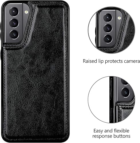 Miniatura 2 de HianDier Compatible con Samsung Galaxy S21 Plus - Funda tipo cartera 5G de 6.7 pulgadas, delgada, funda protectora con ranura para tarjeta de