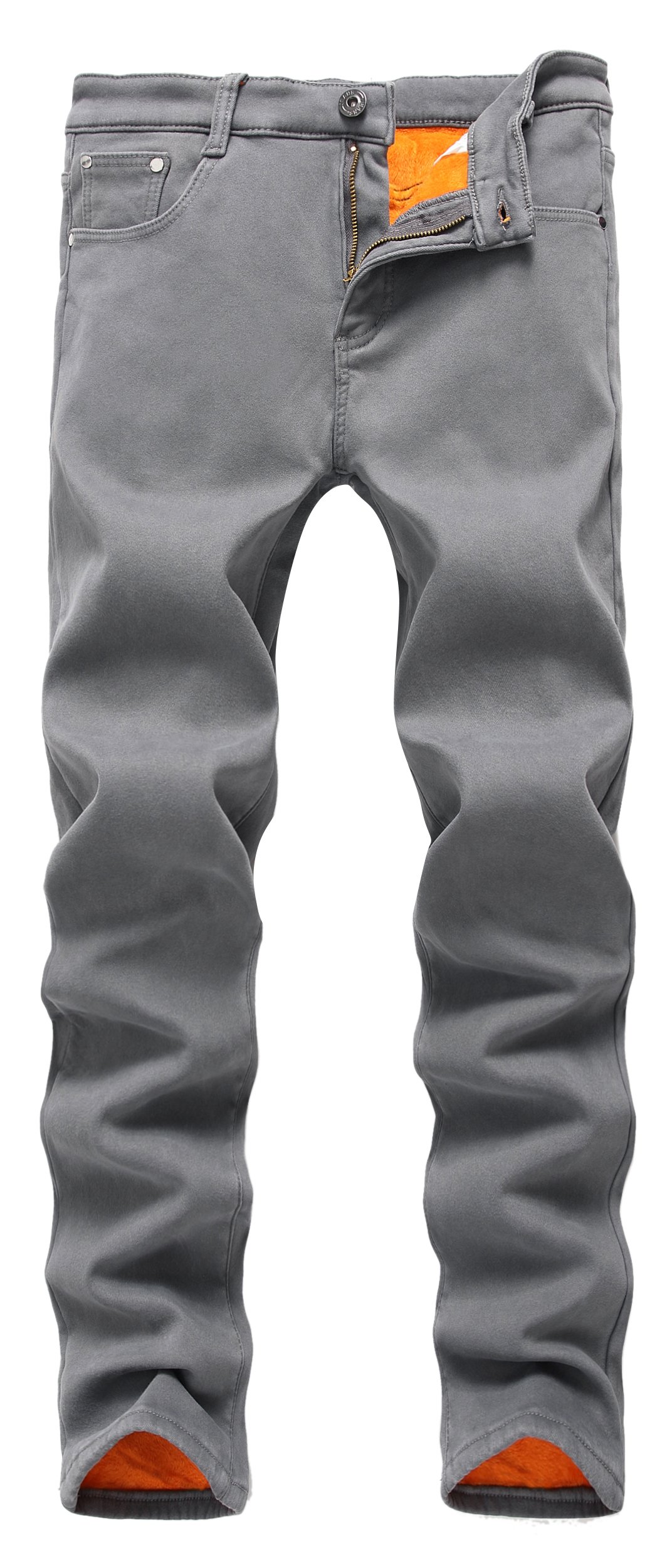 Buy Men's Fleece Lined Skinny Winter Slim Fit Thicken Warm Stretch