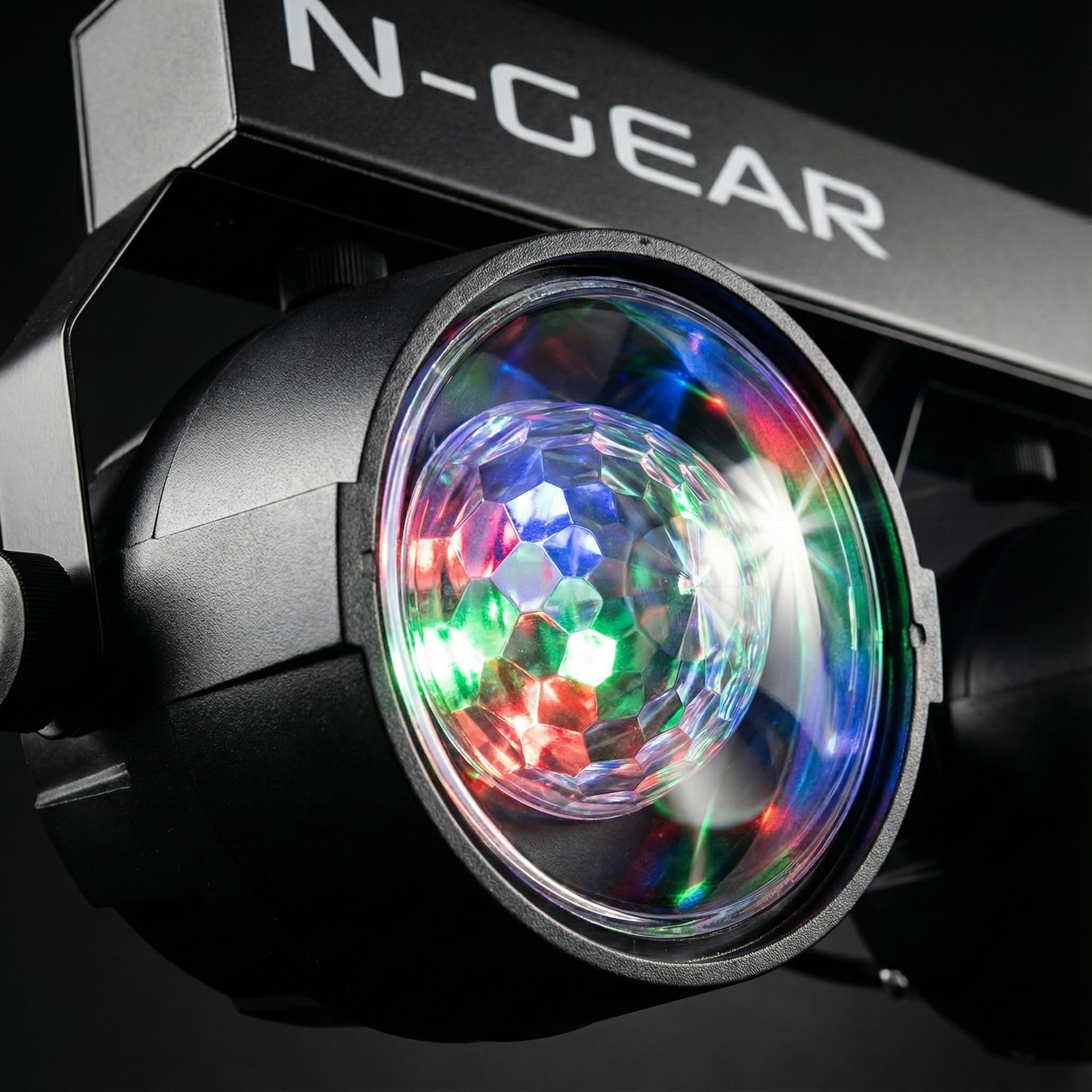 N-Gear PartyBar Five Barra de Luces LED PAR RGB DJ con Trípode y Mando | 4 focos PAR RGB - control DMX y modo música - mando a distancia - trípode ajustable - para fiestas, discoteca y escenario