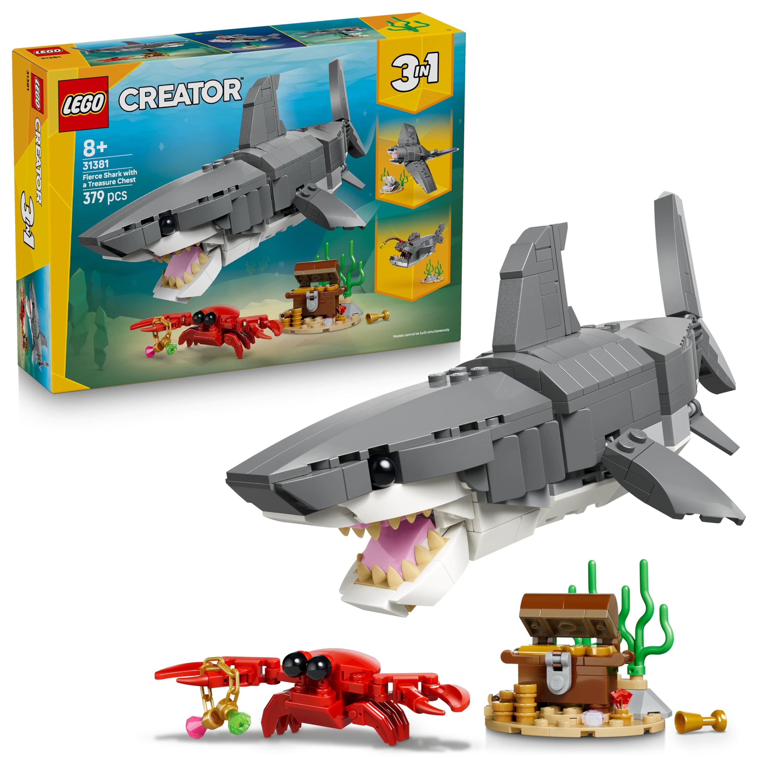 LEGO Creator Fierce Shark with a Treasure Chest Toy - Rebuilds