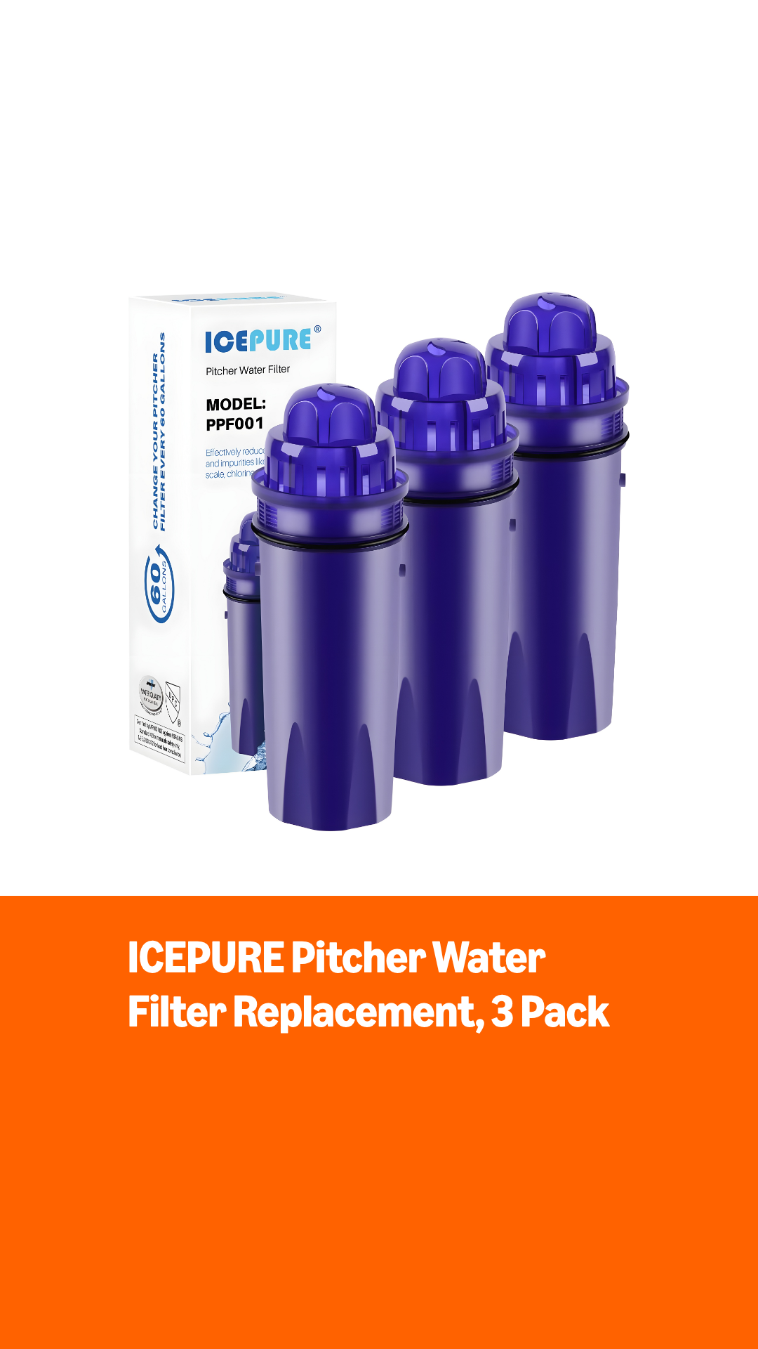 Amazon.com: ICEPURE PPF001 Pitcher Water Filter Replacement for