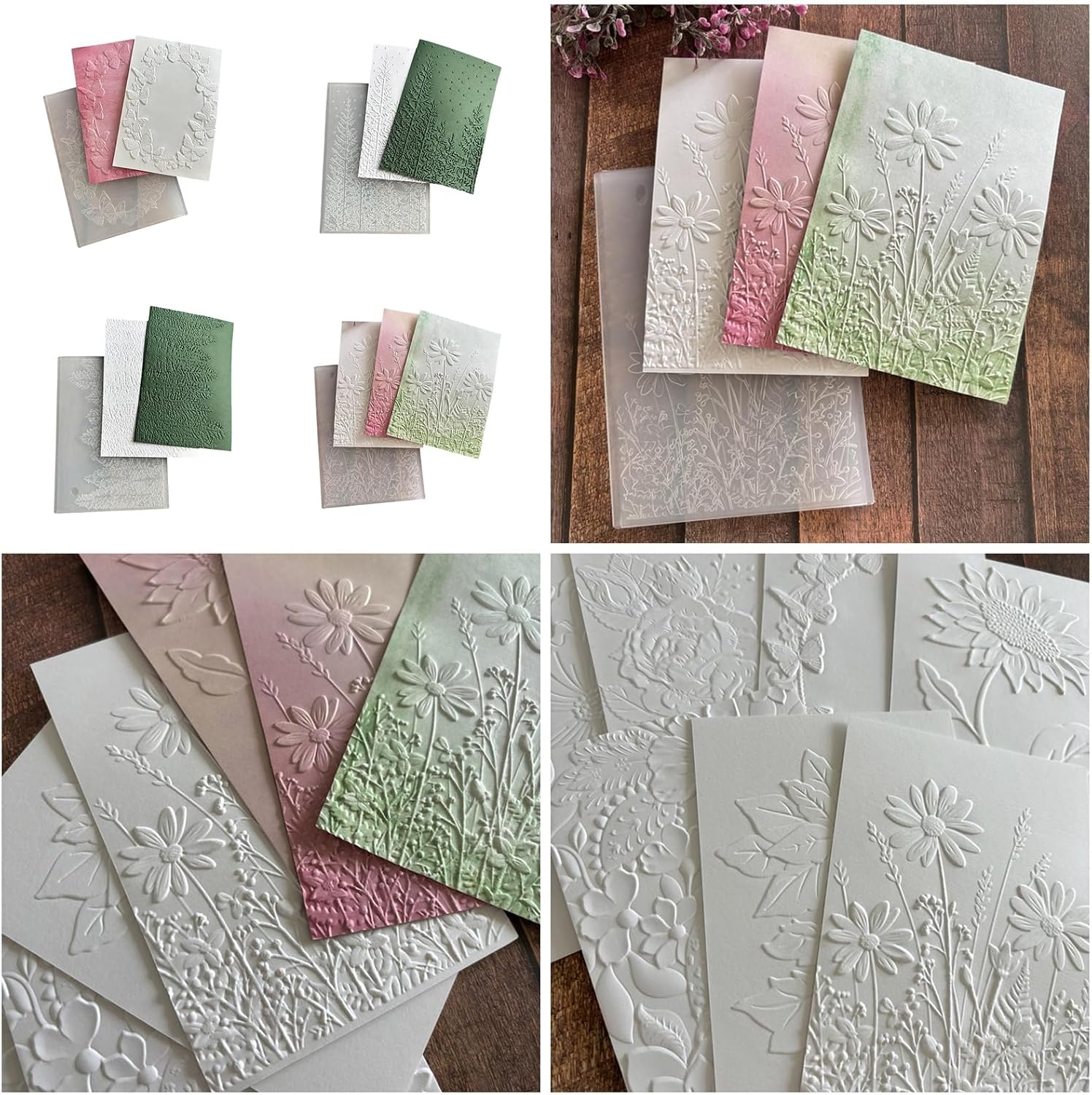 Textured Embossing Folder for Card Making Butterfly Flower Tree Pattern Scrapbooking Templates for Journal Photo Album Embossing Pattern