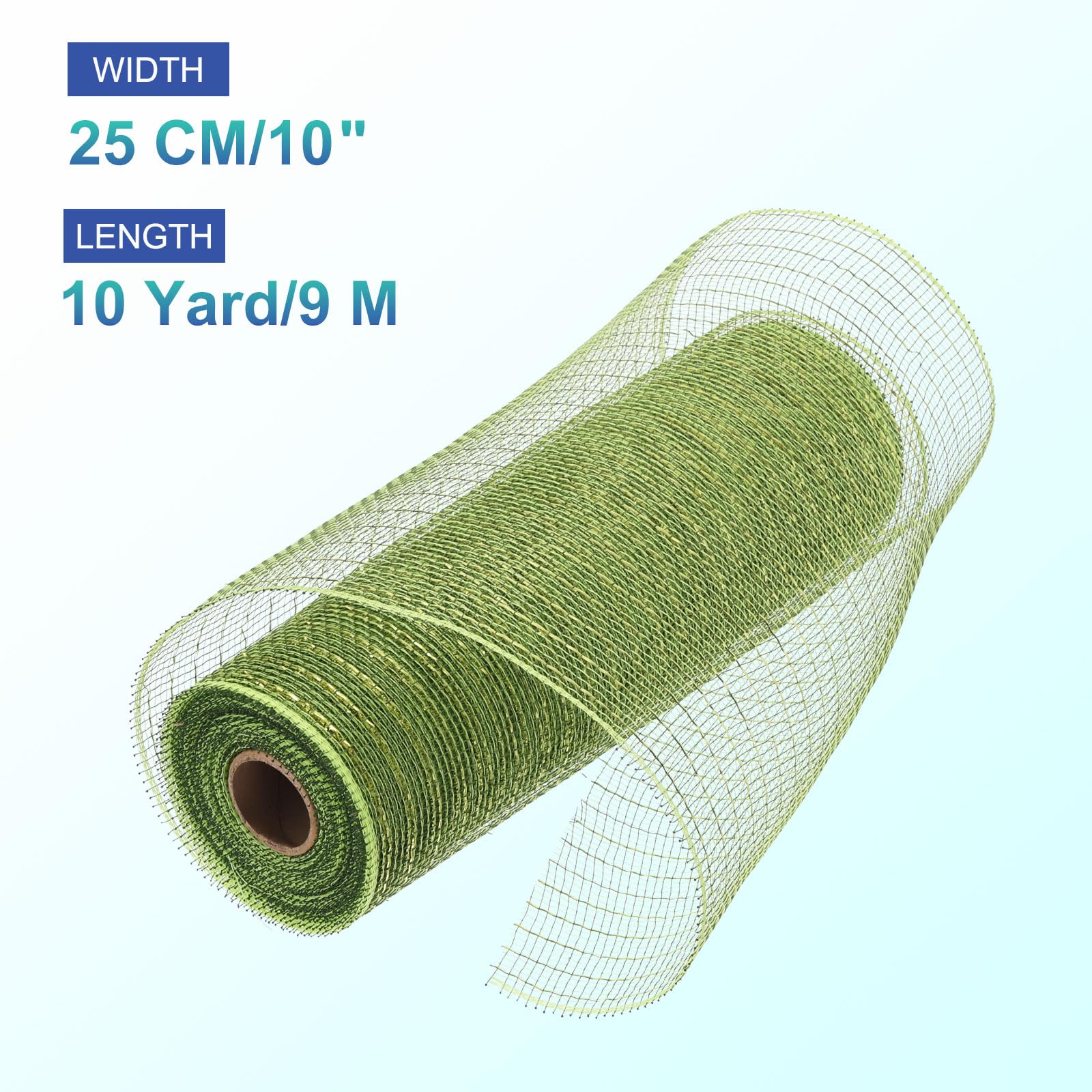 Ruban Mesh Scintillant Noir Et Or 10 Pouces (25 Cm) - 10 Yards (9 M), Pour Décorations (couronnes)