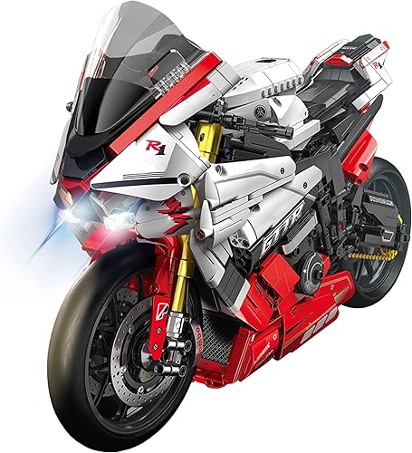 Jeamoc Juego de bloques de construcción de motocicleta 15 para Yamaha R1, 2333 piezas con instrucciones en papel, juguete de construcción de